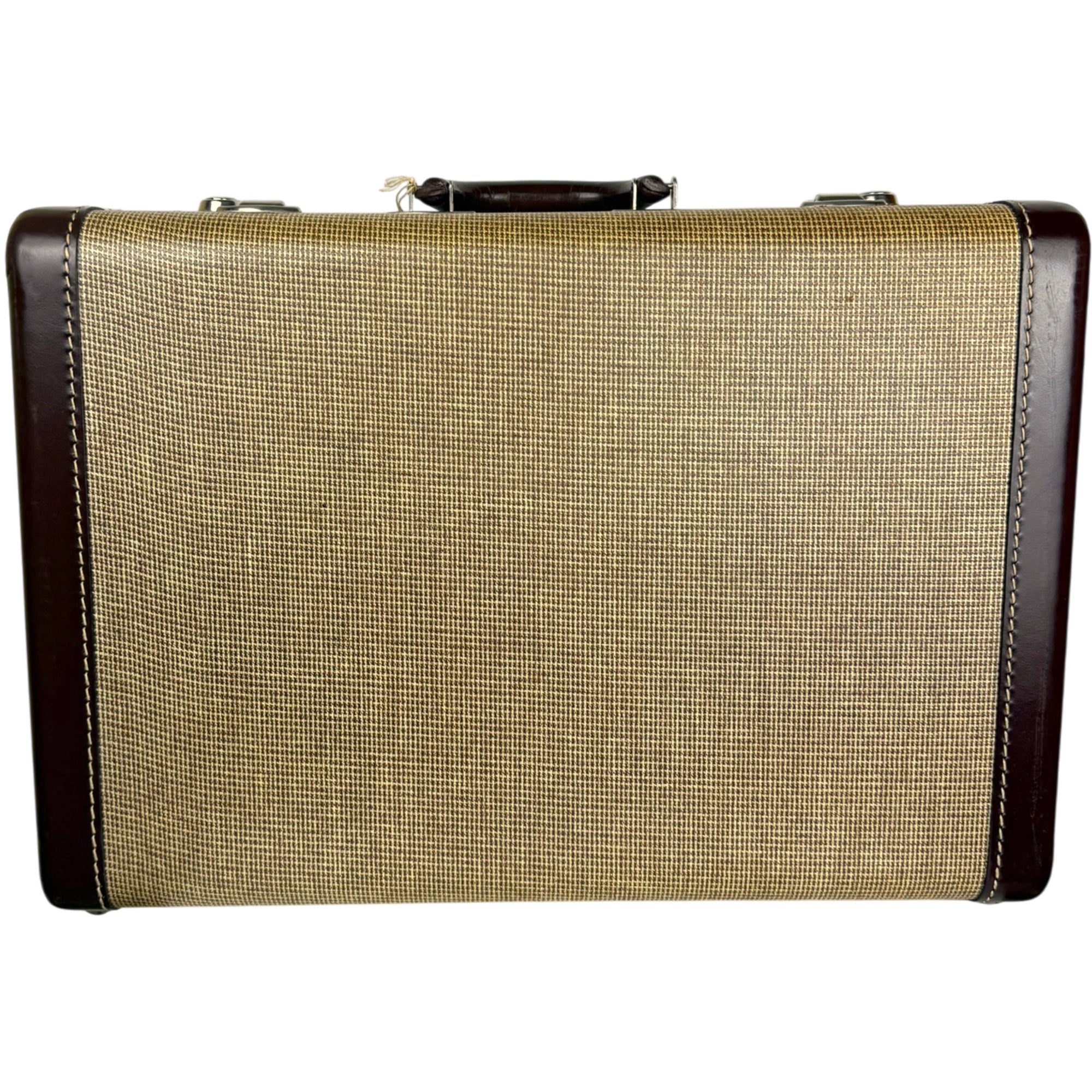 1950s tweed pattern suitcase by McBrine