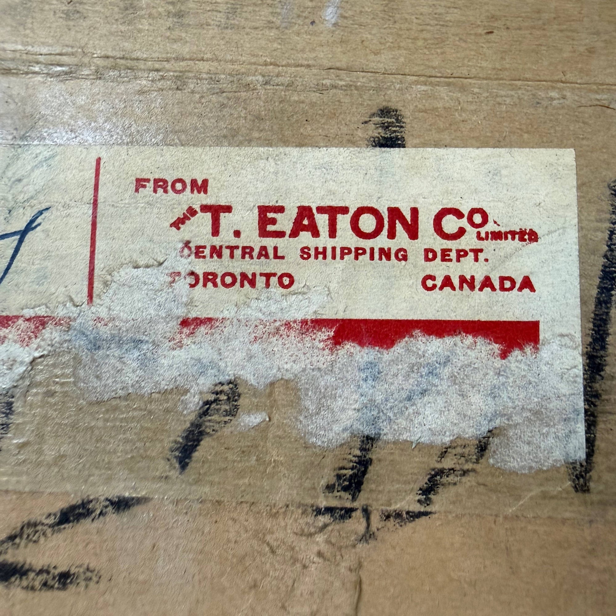 T Eaton Co central shipping department label