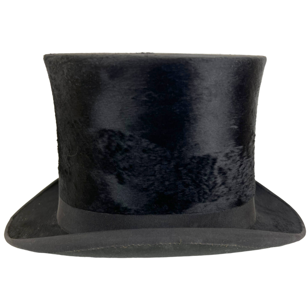 Antique Silk Plush Top Hat Macqueen & Co London Size 6 7/8