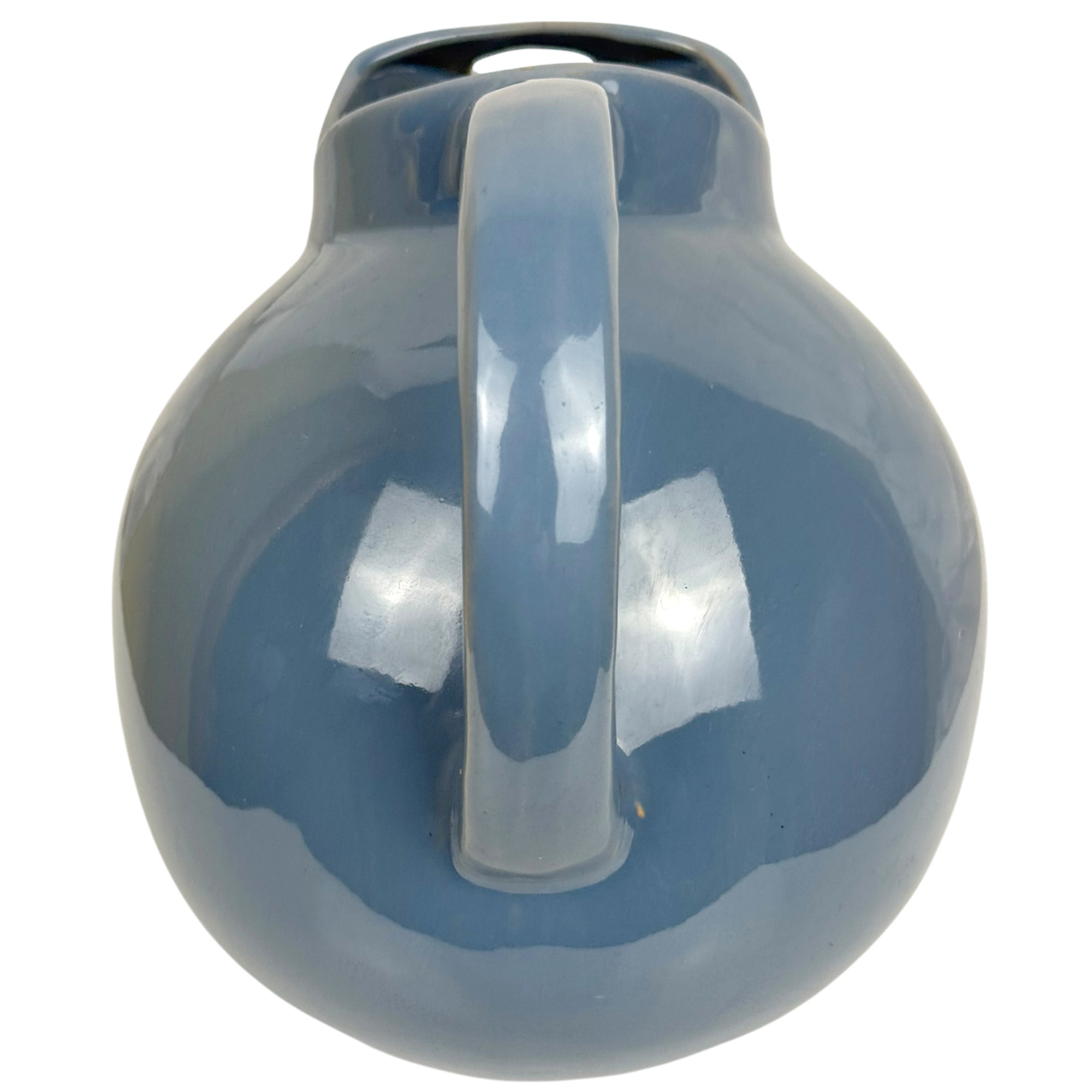back view of medalta ball jug