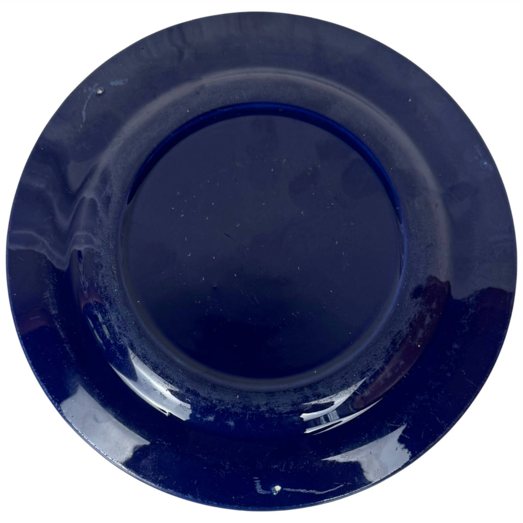 Vintage Medicine Hat Potteries cobalt blue plate underside