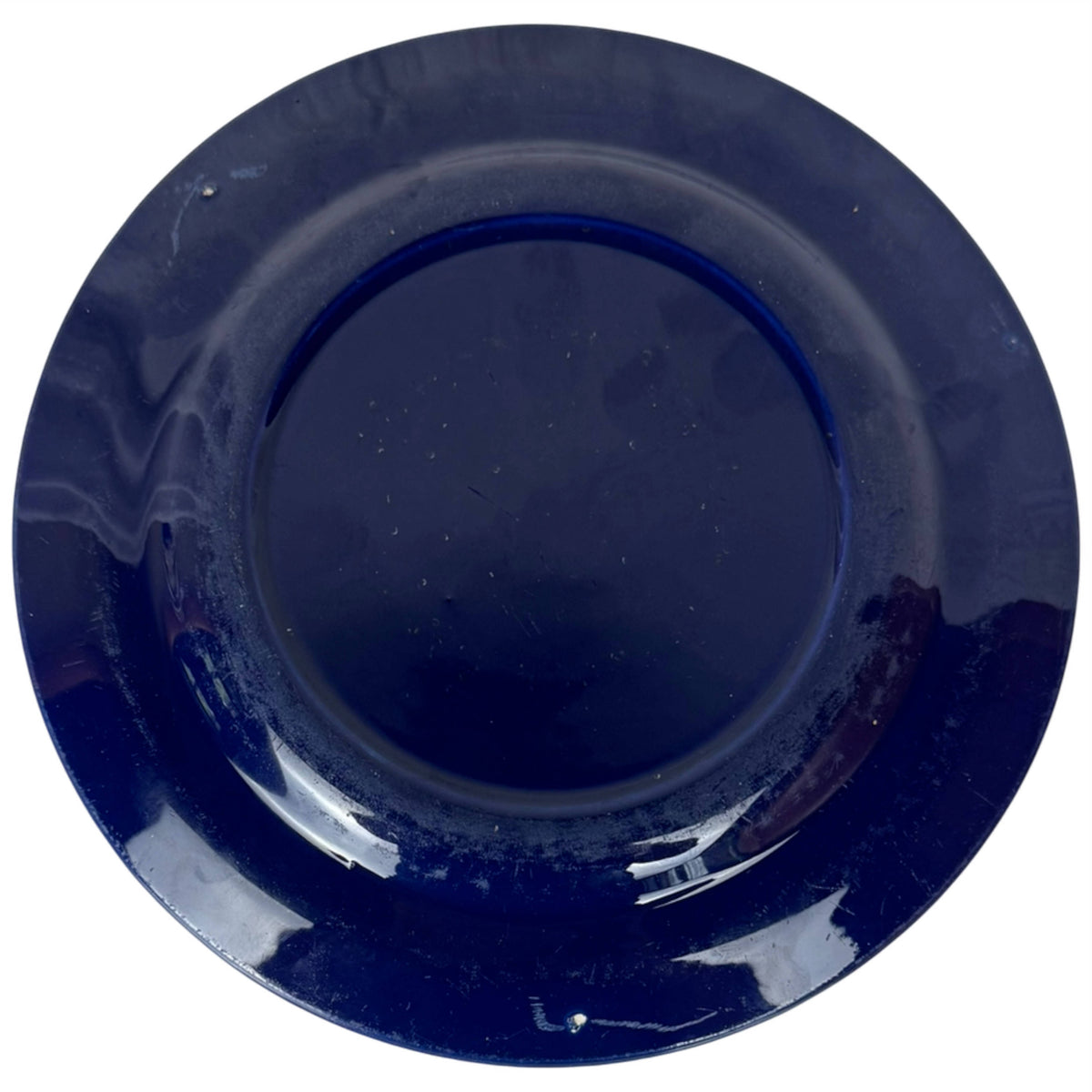 Vintage Medicine Hat Potteries cobalt blue plate underside