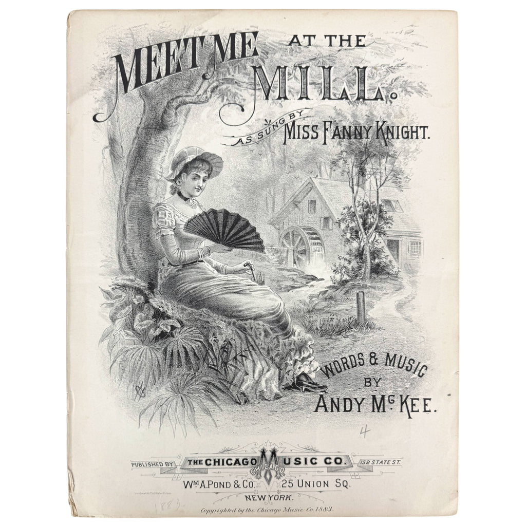 Victorian Sheet Music Meet Me at the Mill 1883 | Andy M. Kee | Chicago Music Co.