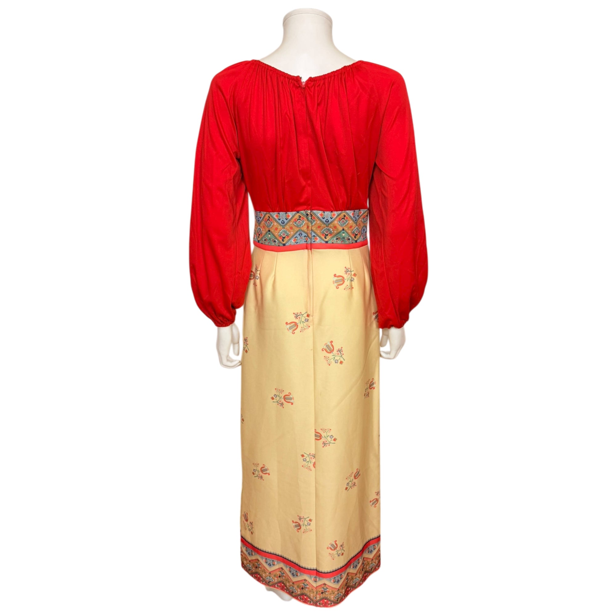 Vintage 1970s Boho Peasant Dress by Mel Warshaw for Miss Jane Miami – Size 8