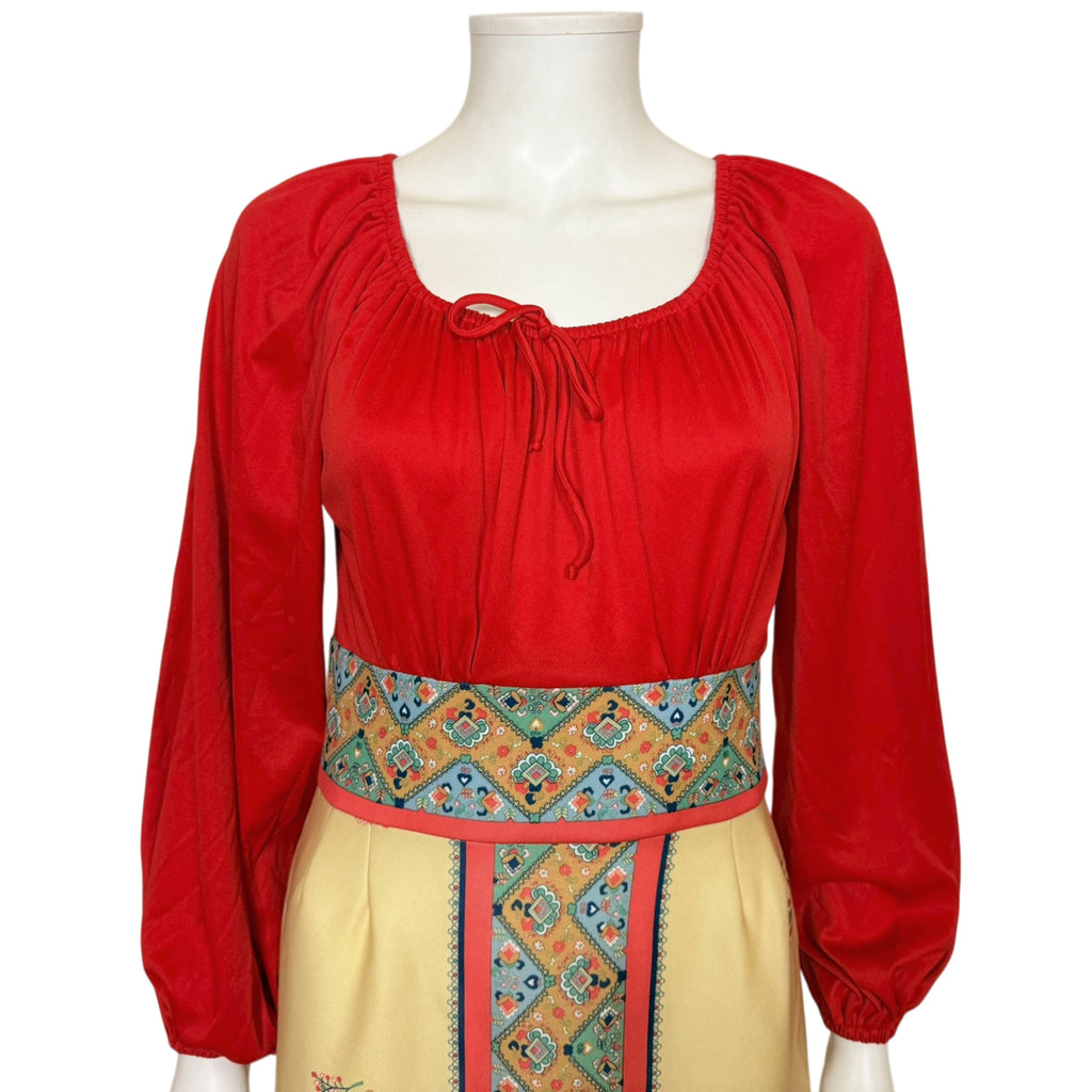 Vintage 1970s Boho Peasant Dress by Mel Warshaw for Miss Jane Miami – Size 8