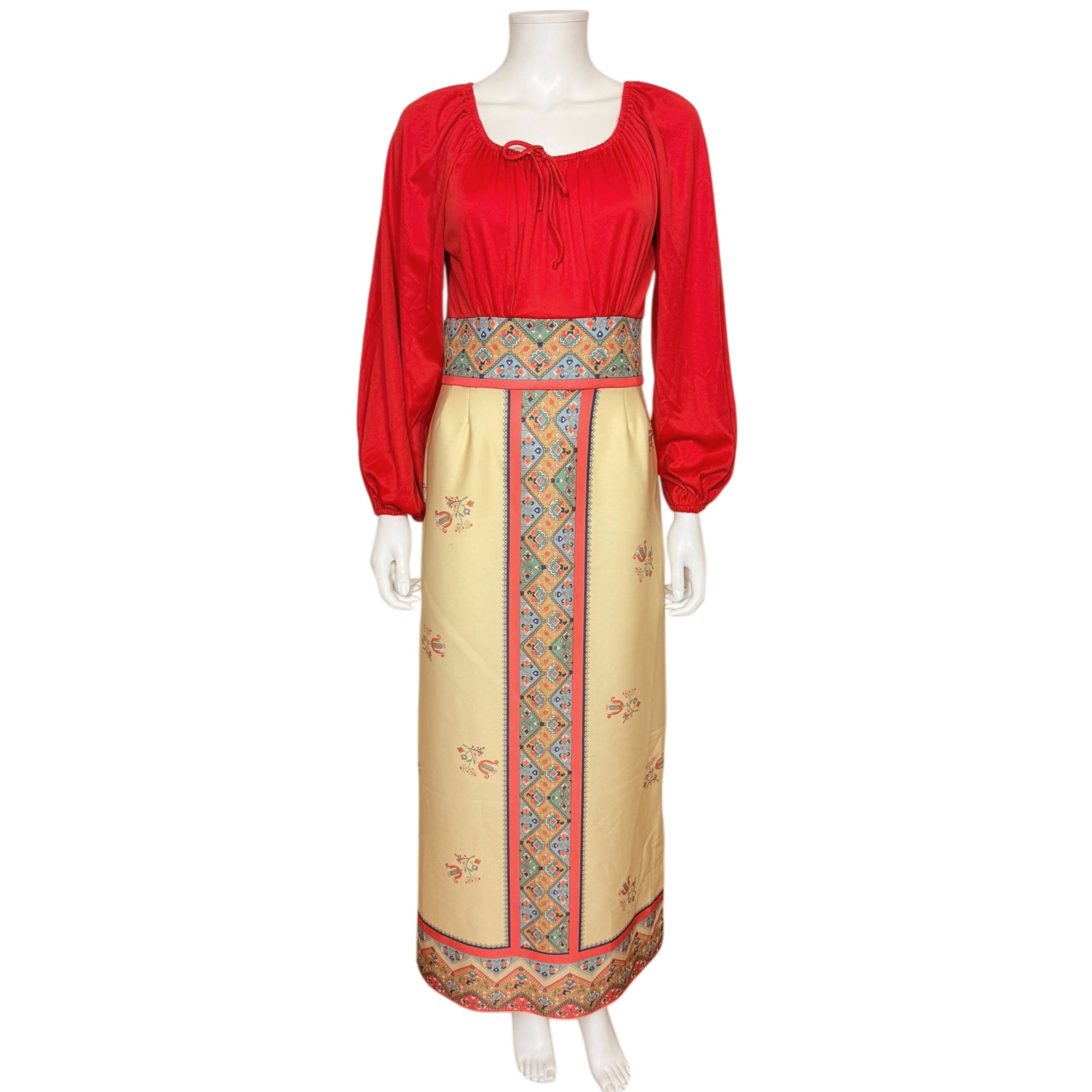Vintage 1970s Boho Peasant Dress by Mel Warshaw for Miss Jane Miami – Size 8