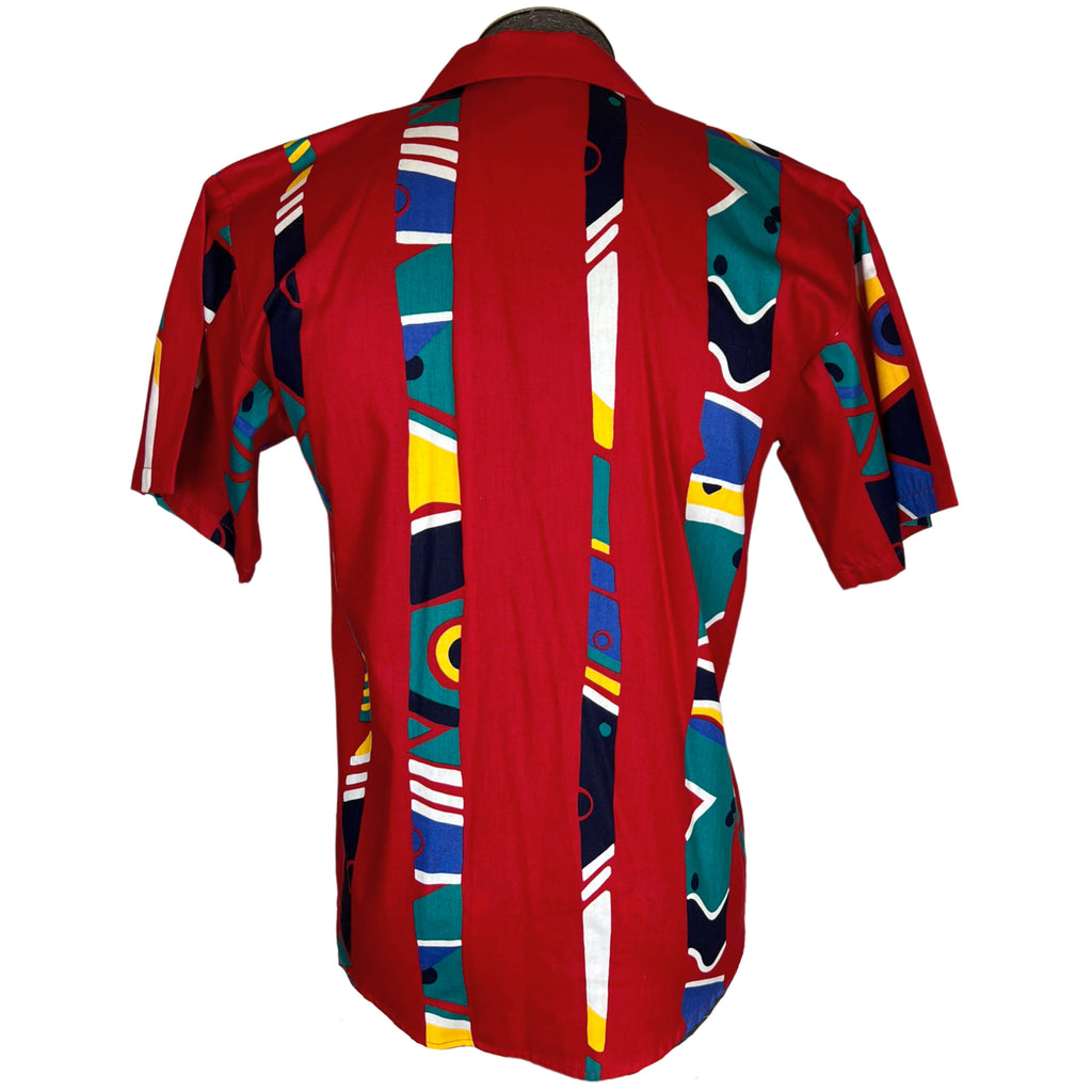 Vintage 1980s Memphis Design Shirt Short Sleeve Mens XS