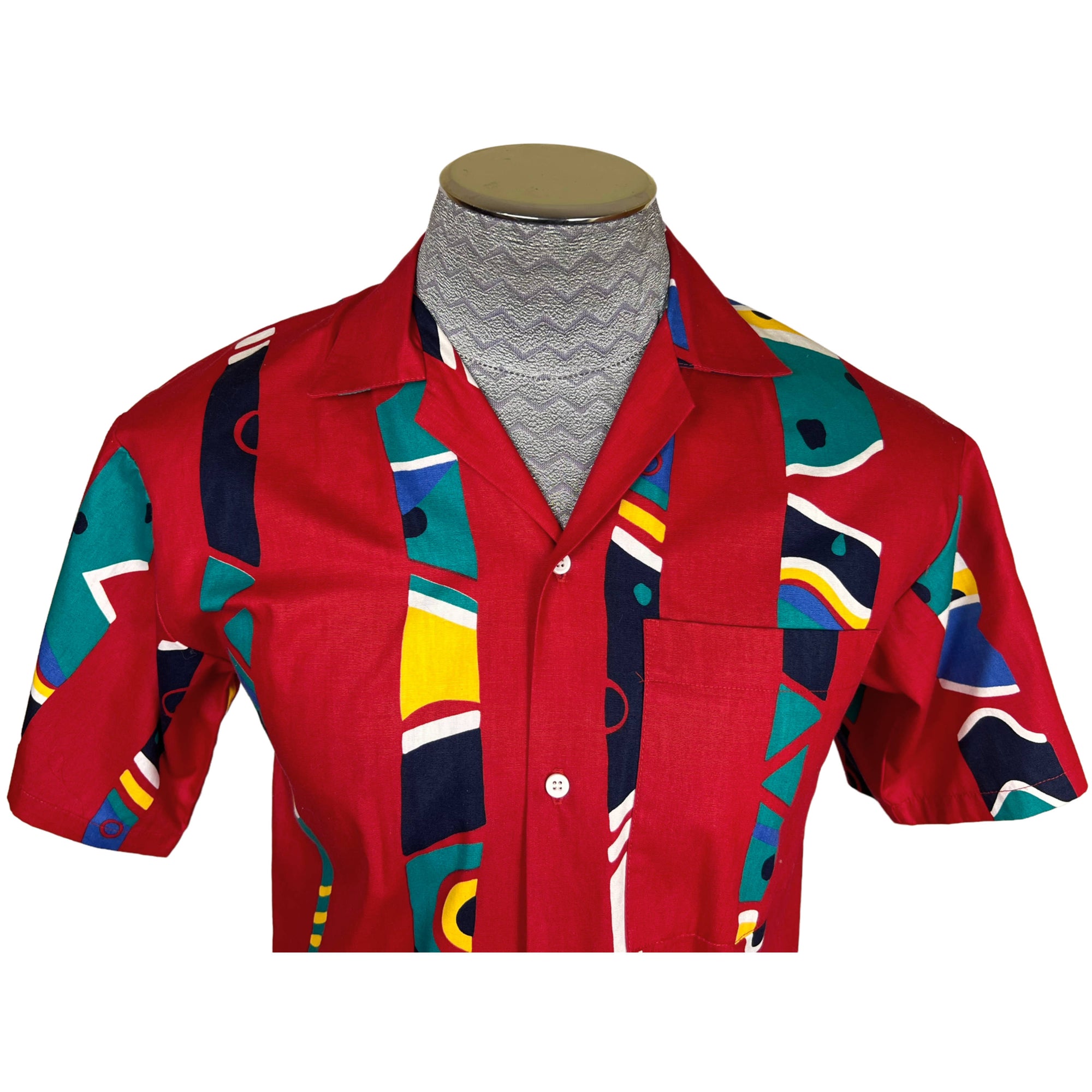 Vintage 1980s Memphis Design Shirt Short Sleeve Mens XS