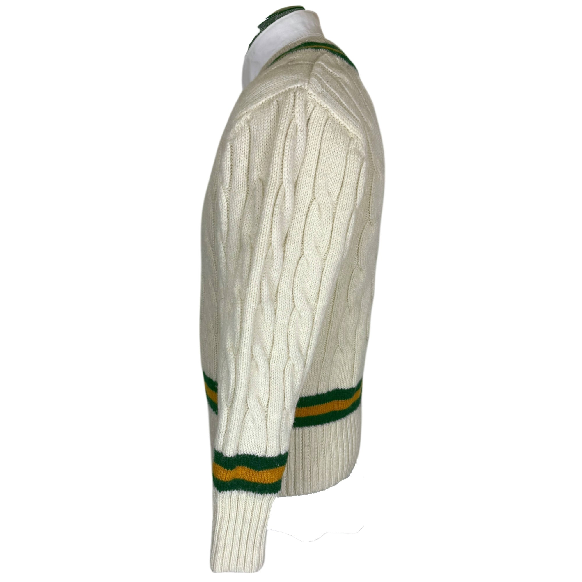 Vintage Cricket Sweater Merchant Fox England Cable Knit Wool Size S