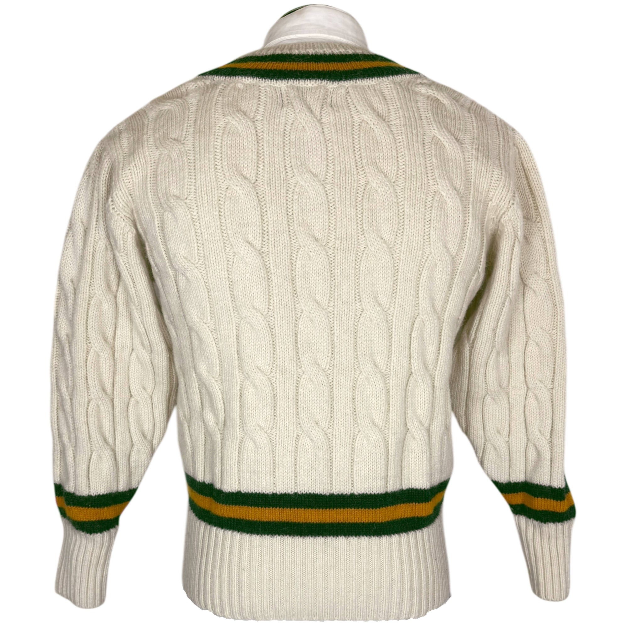 Vintage Cricket Sweater Merchant Fox England Cable Knit Wool Size S