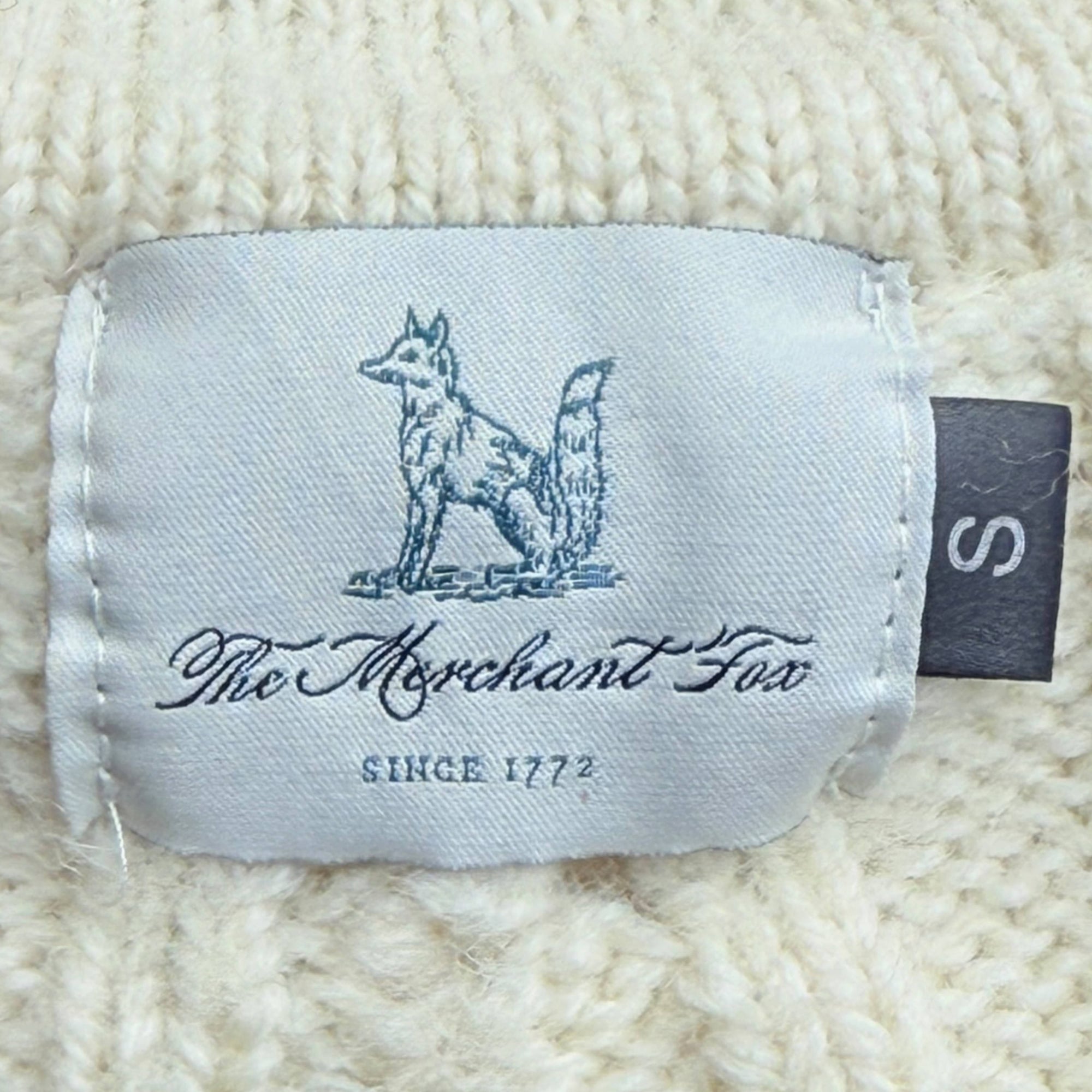 Vintage Cricket Sweater Merchant Fox England Cable Knit Wool Size S