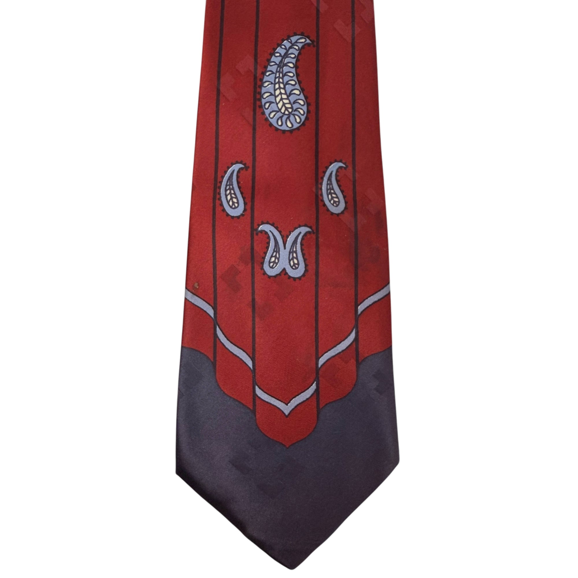 Vintage Mid 1950s Mens Tie Paisley Satin Necktie Deluxe by Metro