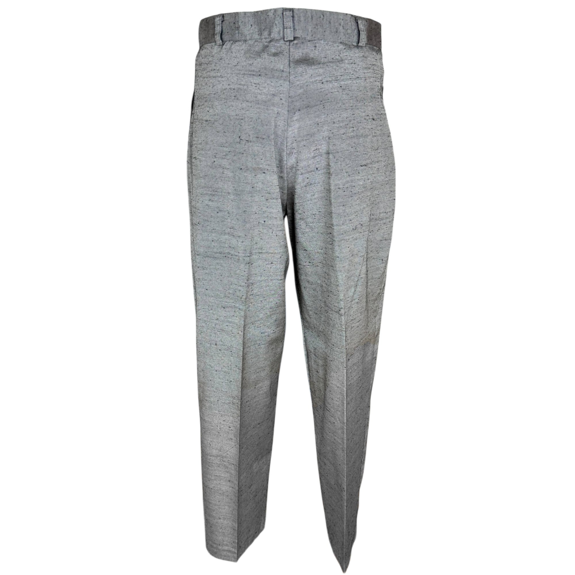 Vintage 1980s New Wave Suit Silver Grey Size Large