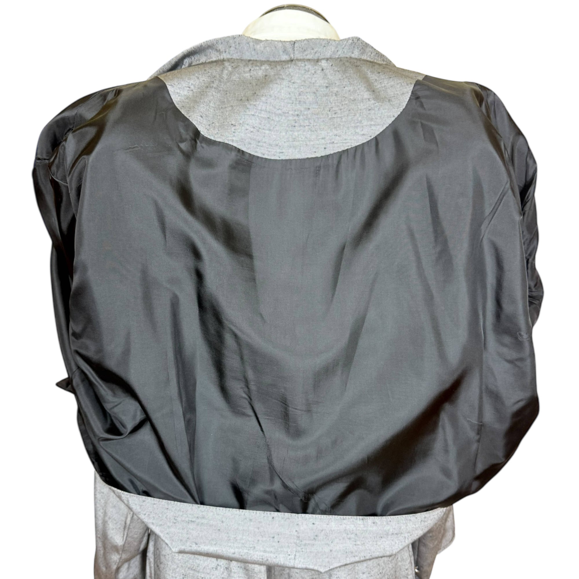 Vintage 1980s New Wave Suit Silver Grey Size Large