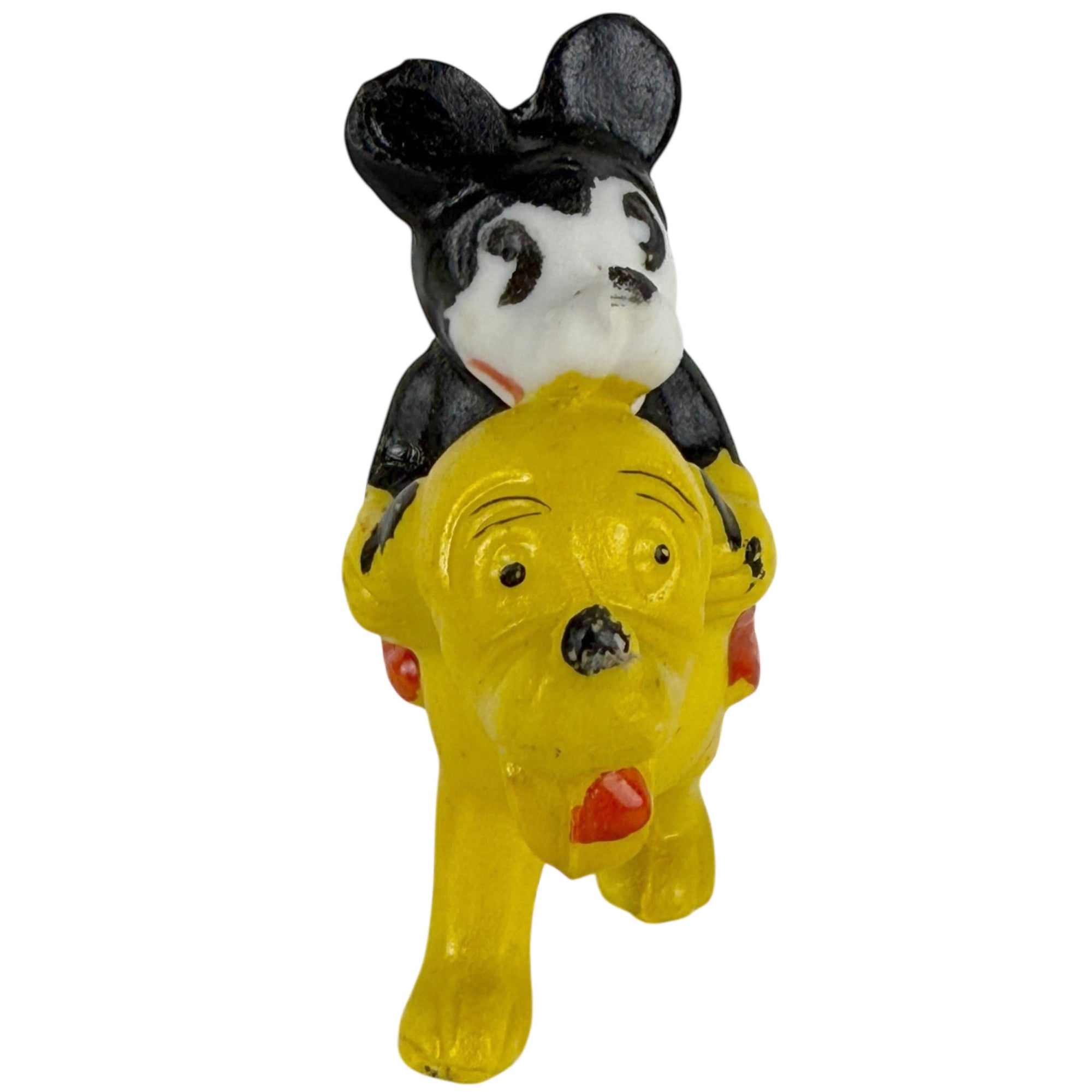 Vintage 1930s Walt Disney Figurine Mickey Mouse Riding Pluto
