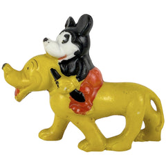 Vintage 1930s Walt Disney Figurine Mickey Mouse Riding Pluto