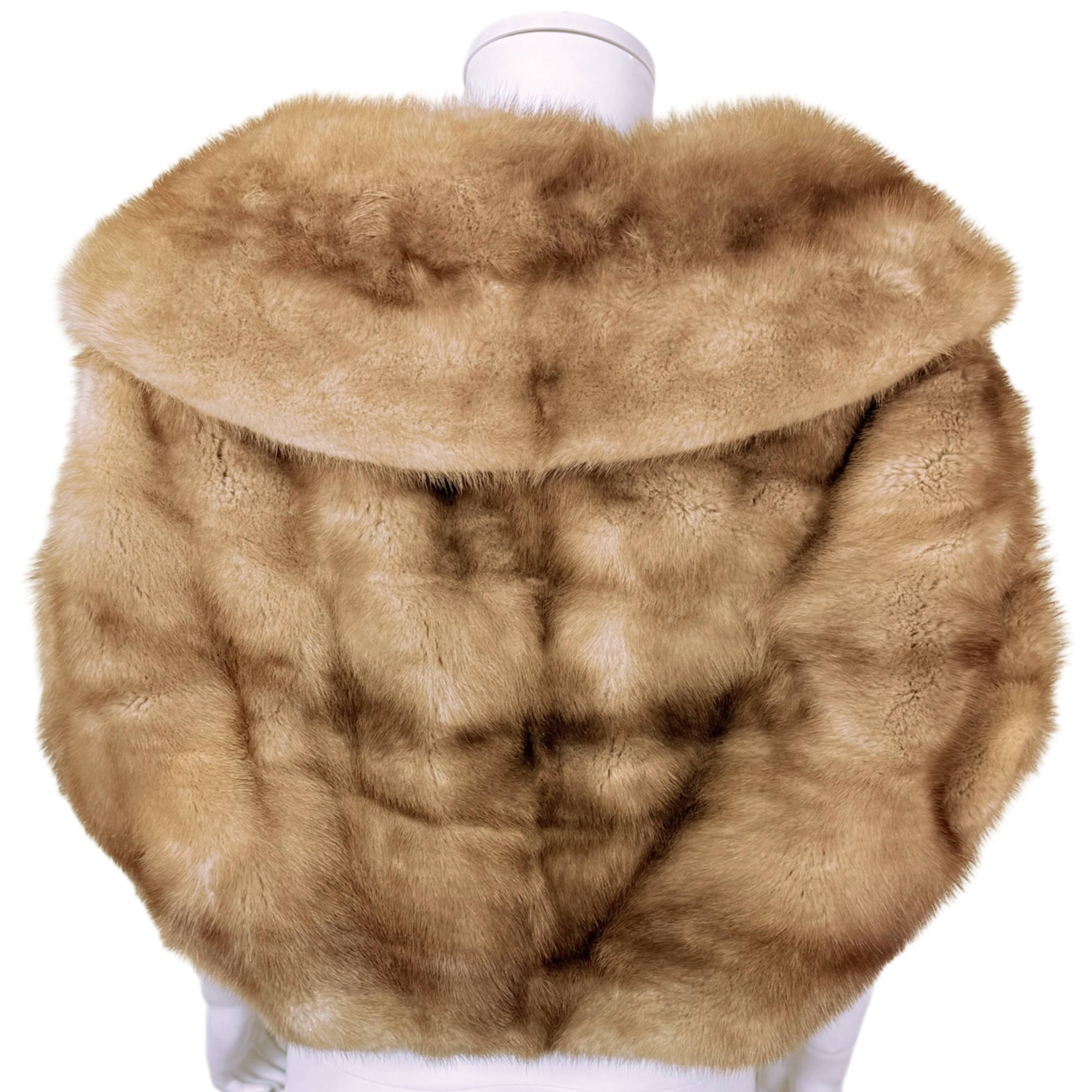 Vintage 1950s Mink Fur Capelet Shrug with Shawl Collar