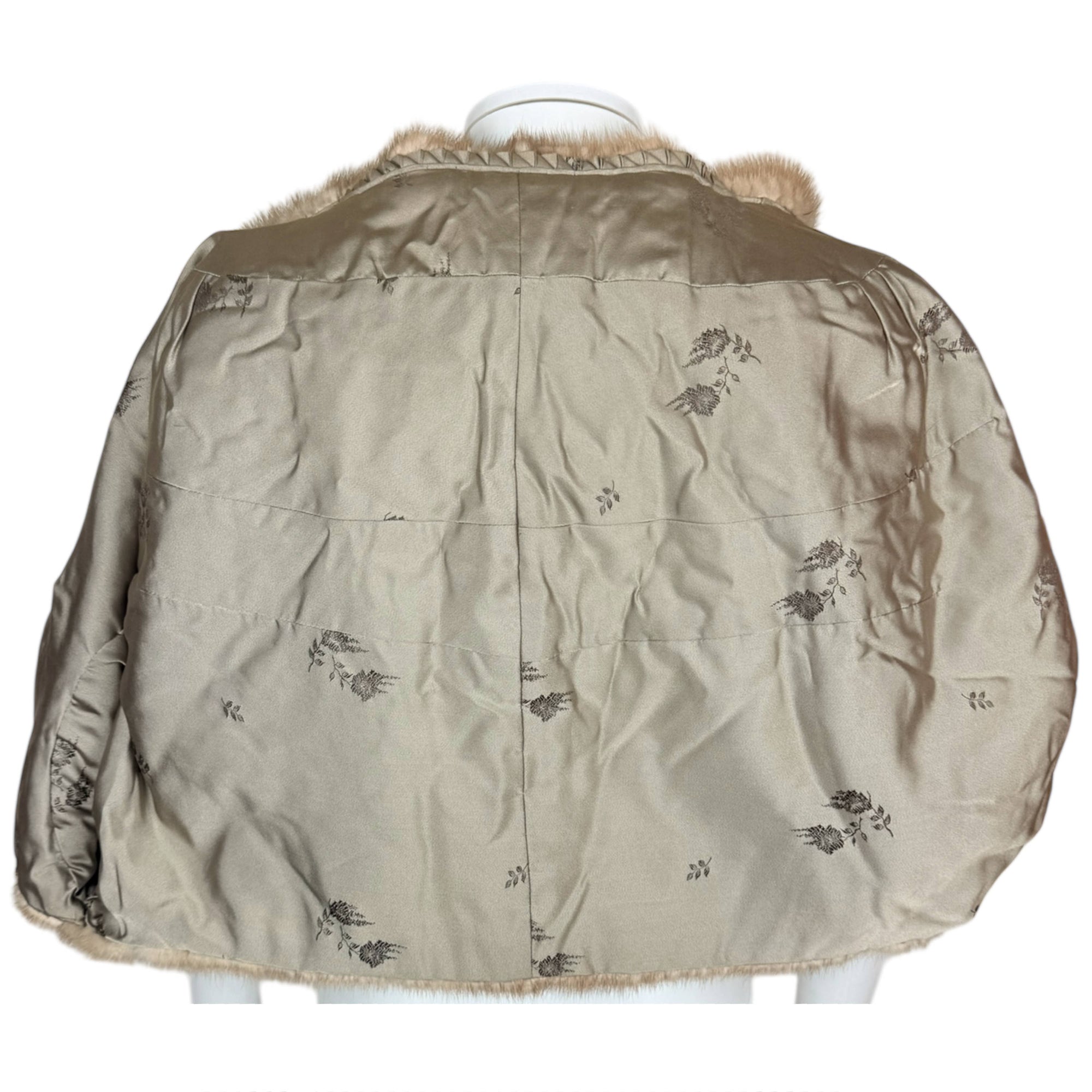 Vintage 1950s Mink Fur Capelet Shrug with Shawl Collar