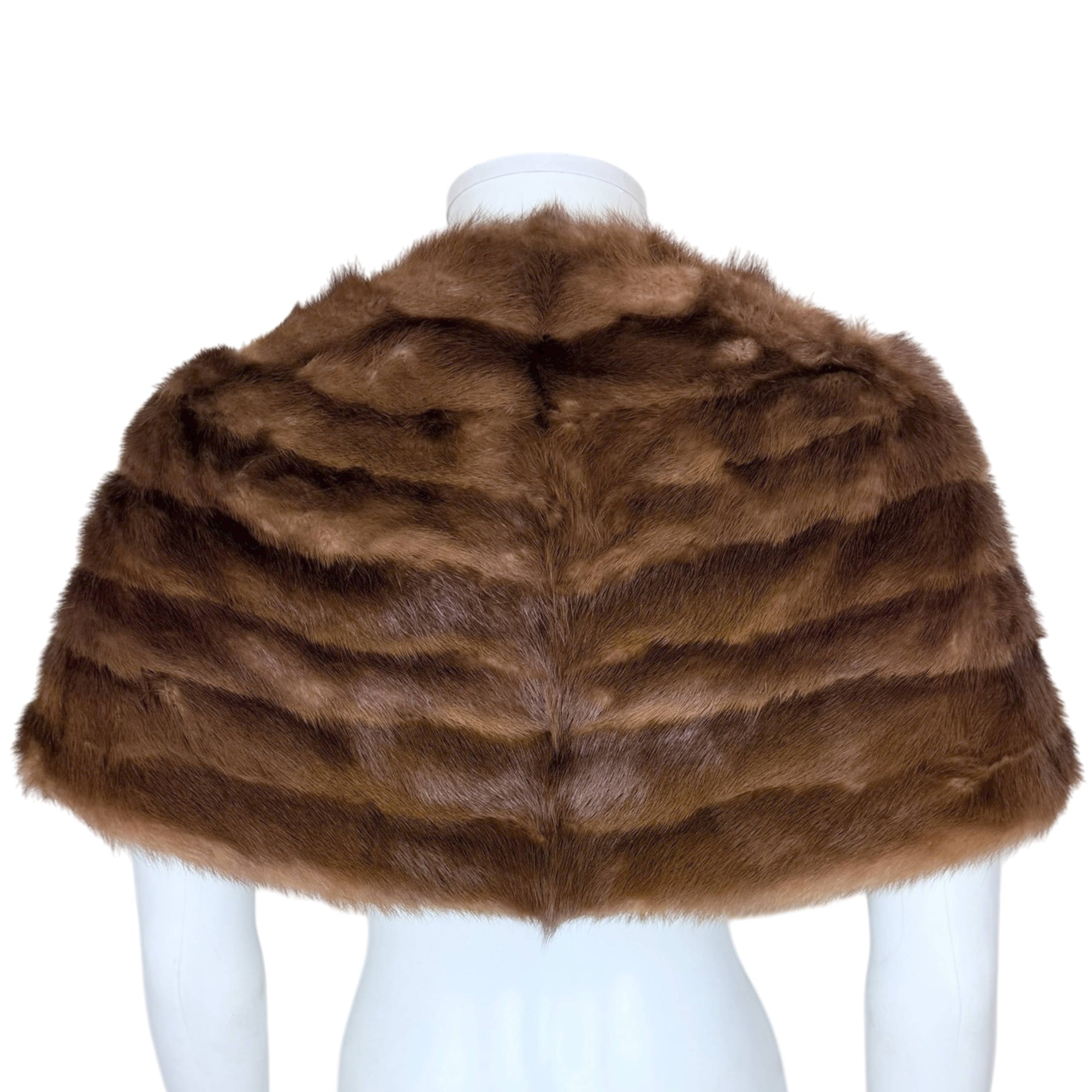 Vintage 1940s Mink Fur Stole with Decorative Tails