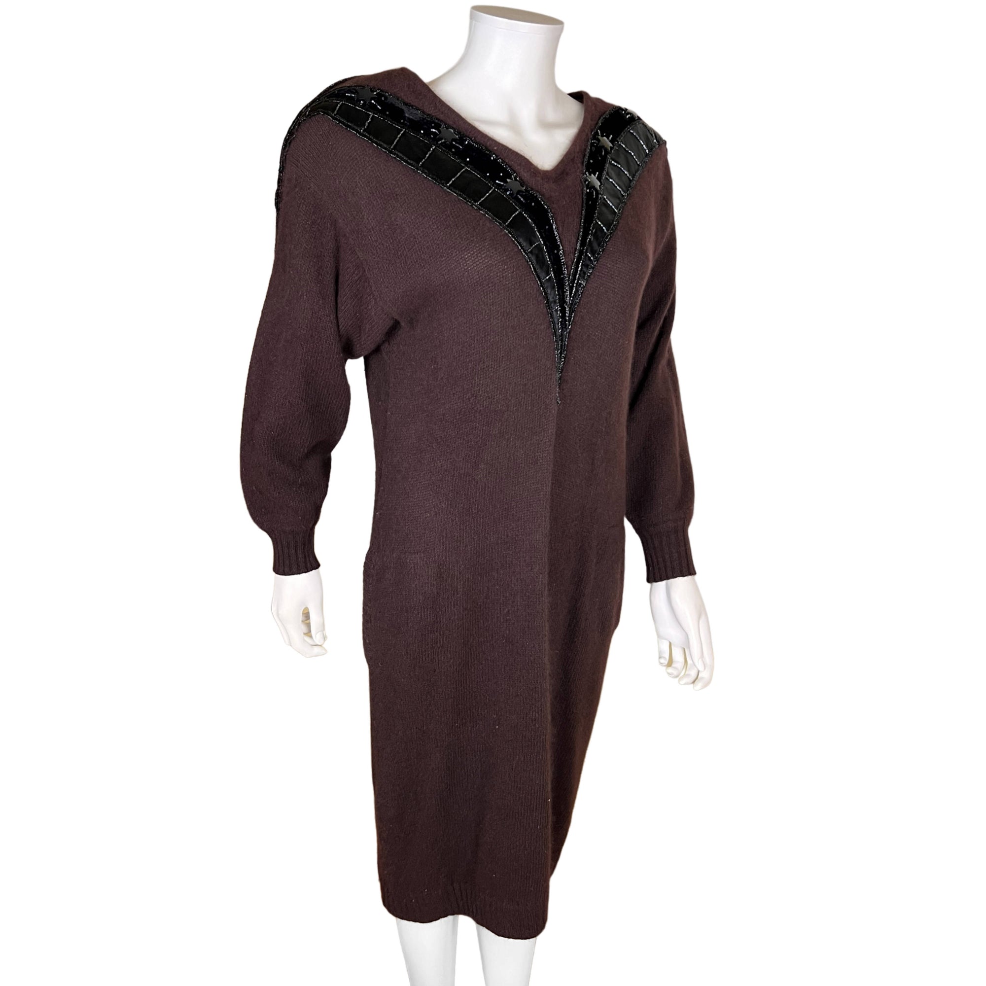 Vintage 1980s Mirrors of Krizia Dress Angora Blended Knit L