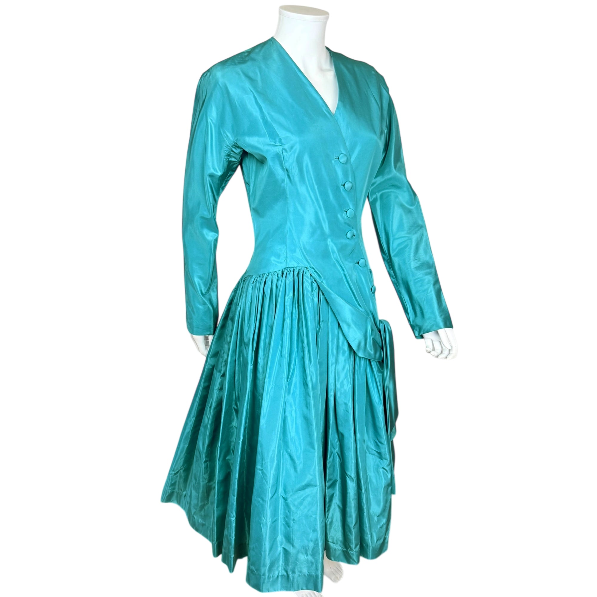 Vintage 1950s Taffeta Dress Gown Owned by Miss Canada 1954