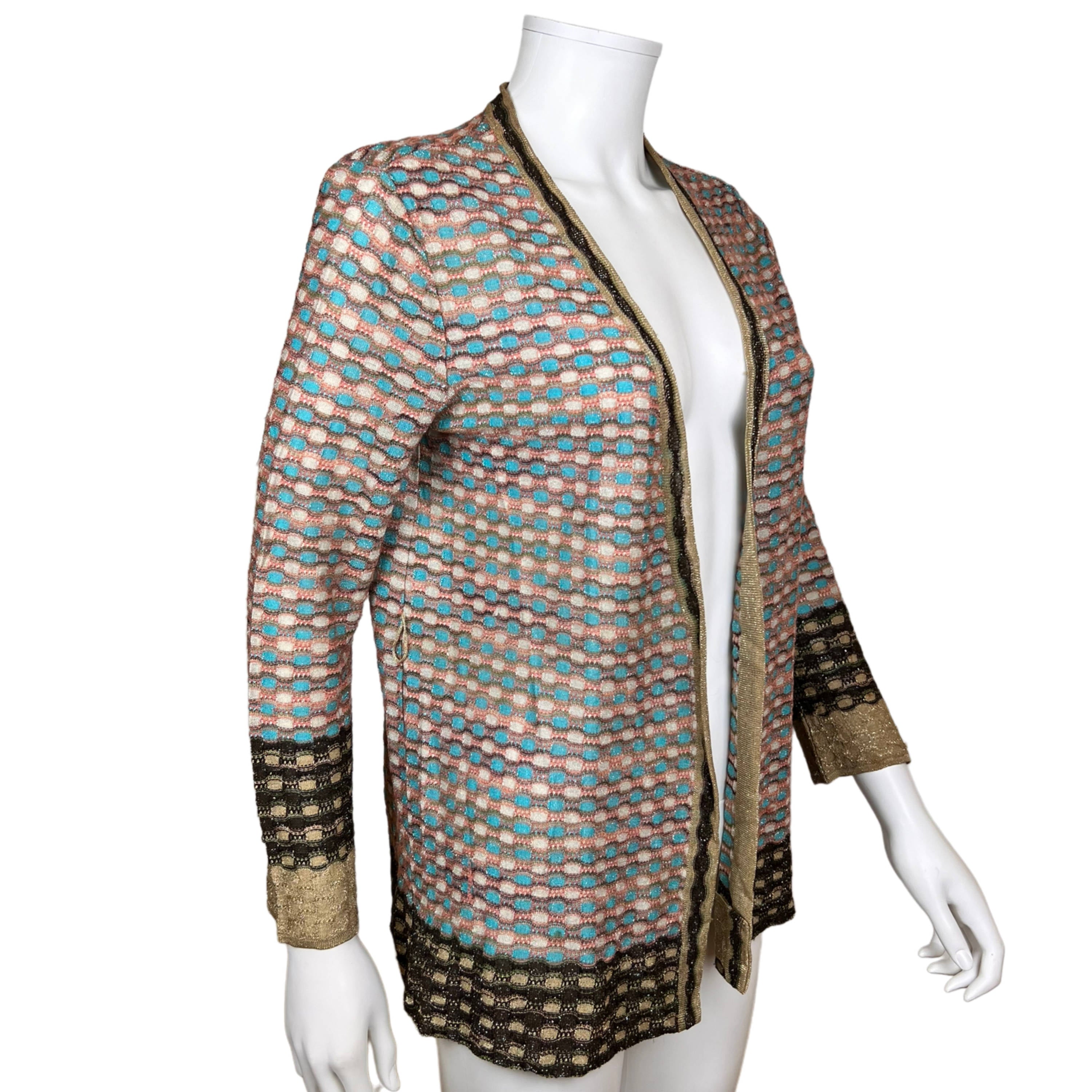 イタリア製 MISSONI ミッソーニ ジャケット サイズ 46 イタリア製 missoni ミッソーニ 総柄フード付 ニットジャガード