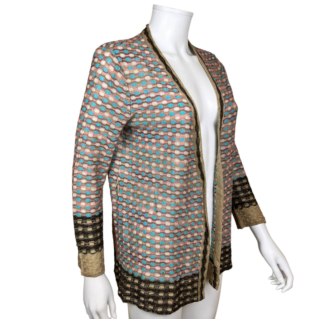 Vintage Missoni Sweater Jacket Metallic Knit Size 10 M Line