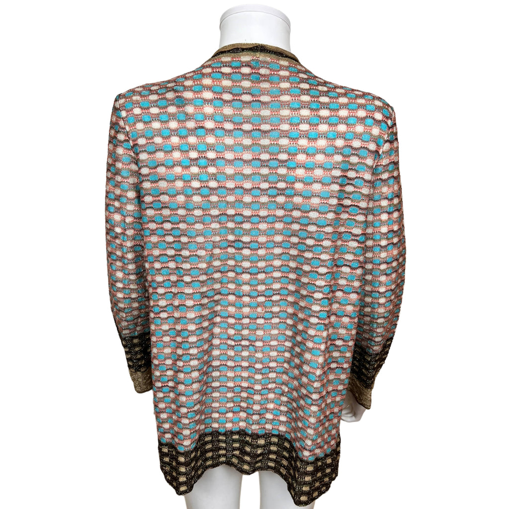 Vintage Missoni Sweater Jacket Metallic Knit Size 10 M Line