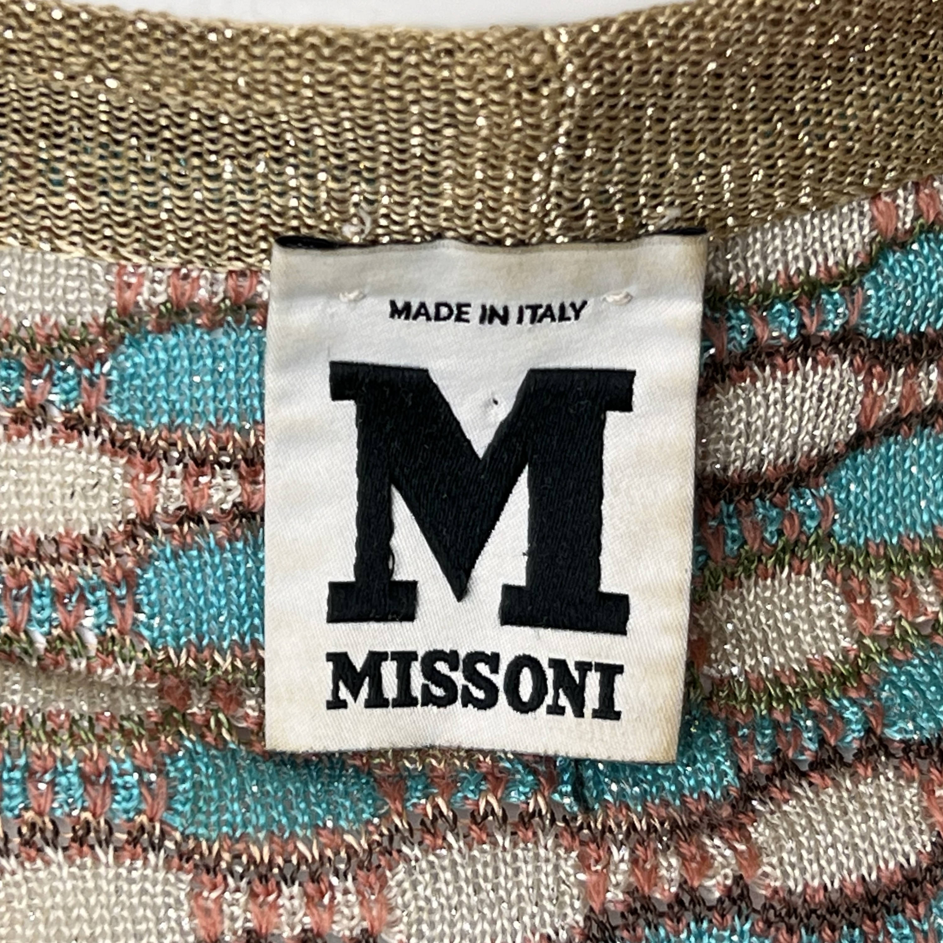 Vintage Missoni Sweater Jacket Metallic Knit Size 10 M Line