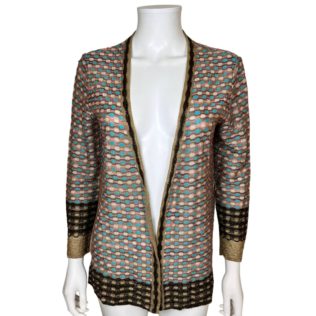Vintage Missoni Sweater Jacket Metallic Knit Size 10 M Line