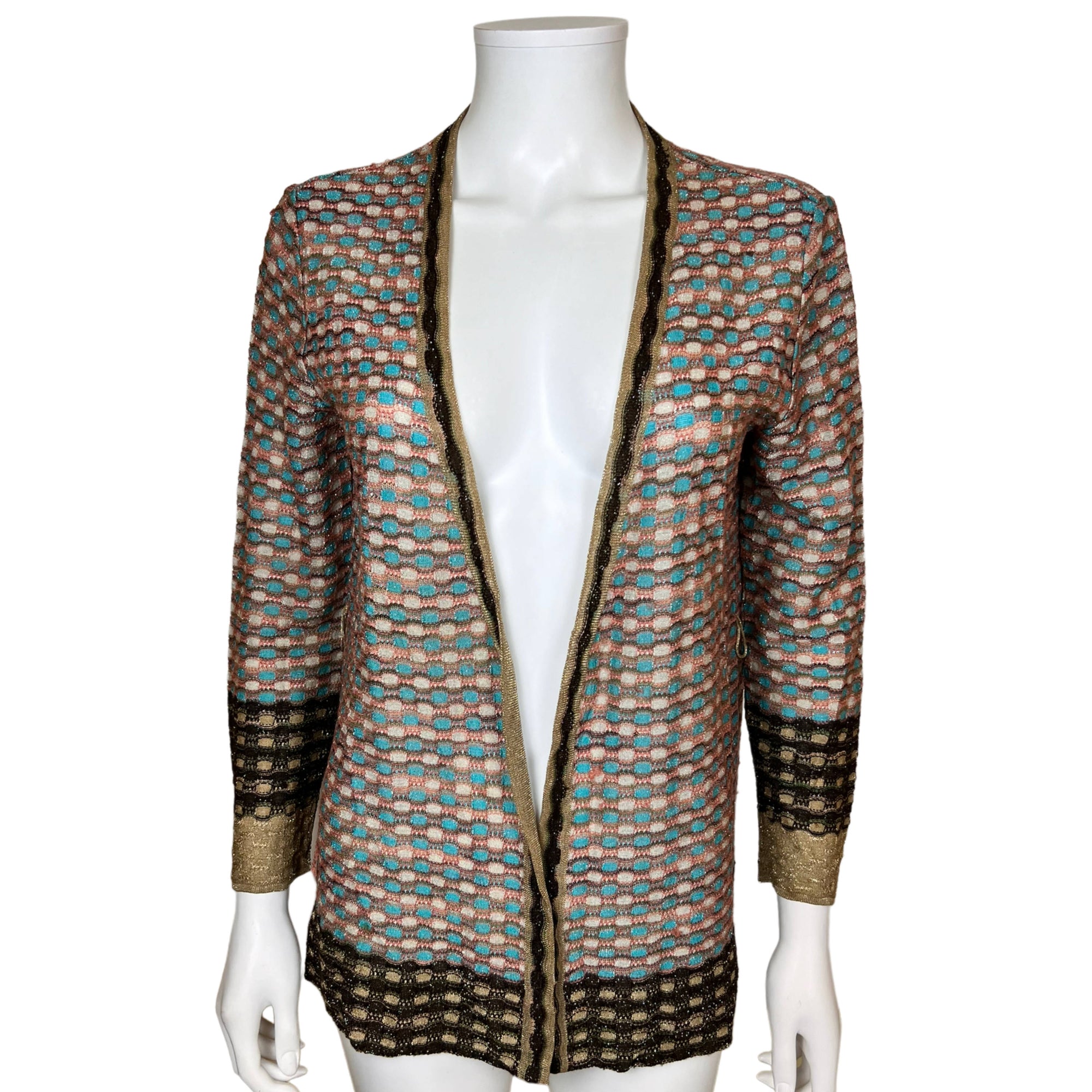 Vintage Missoni Sweater Jacket Metallic Knit Size 10 M Line
