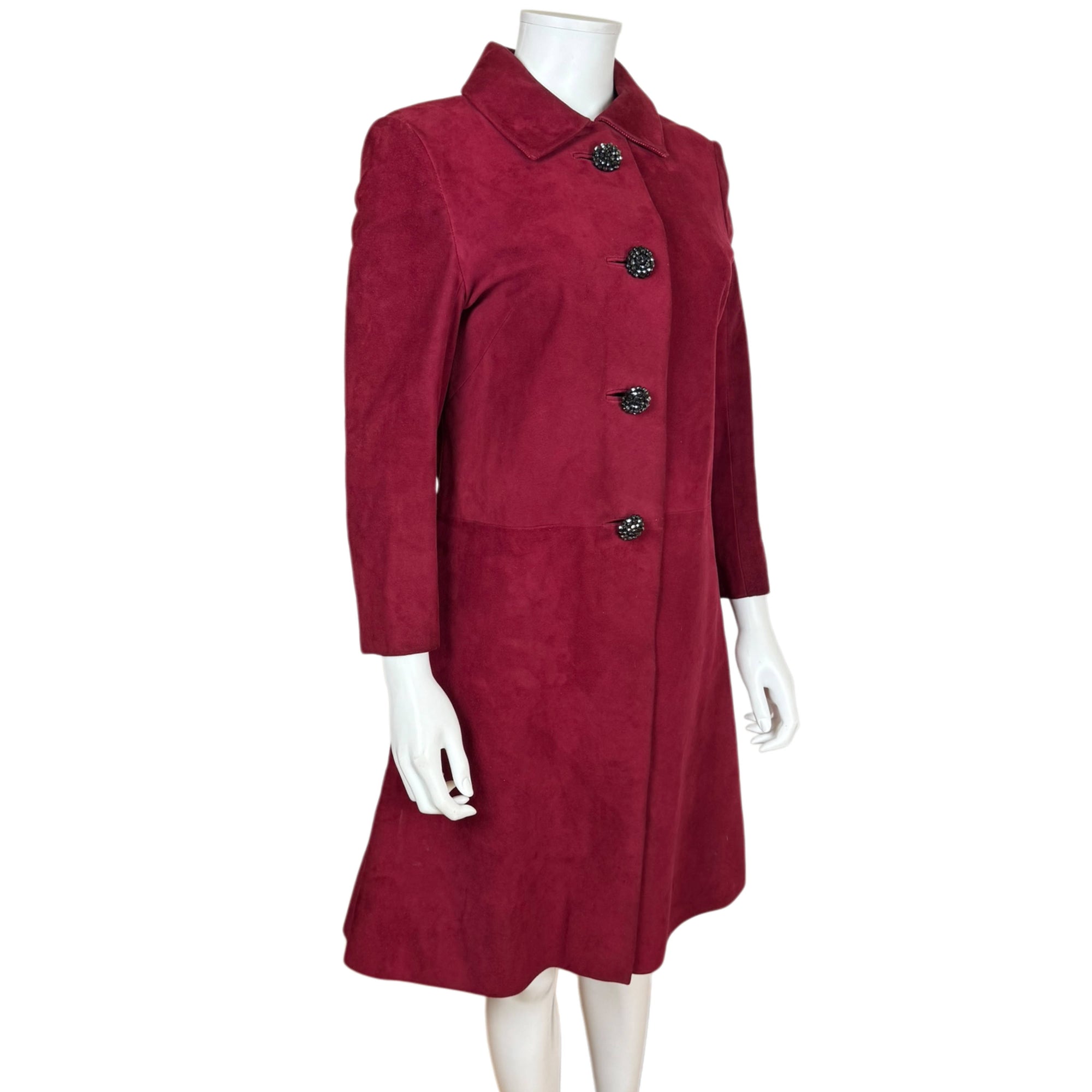 Vintage 1960s Mitzou Madrid Suede Leather Coat Spanish Couture