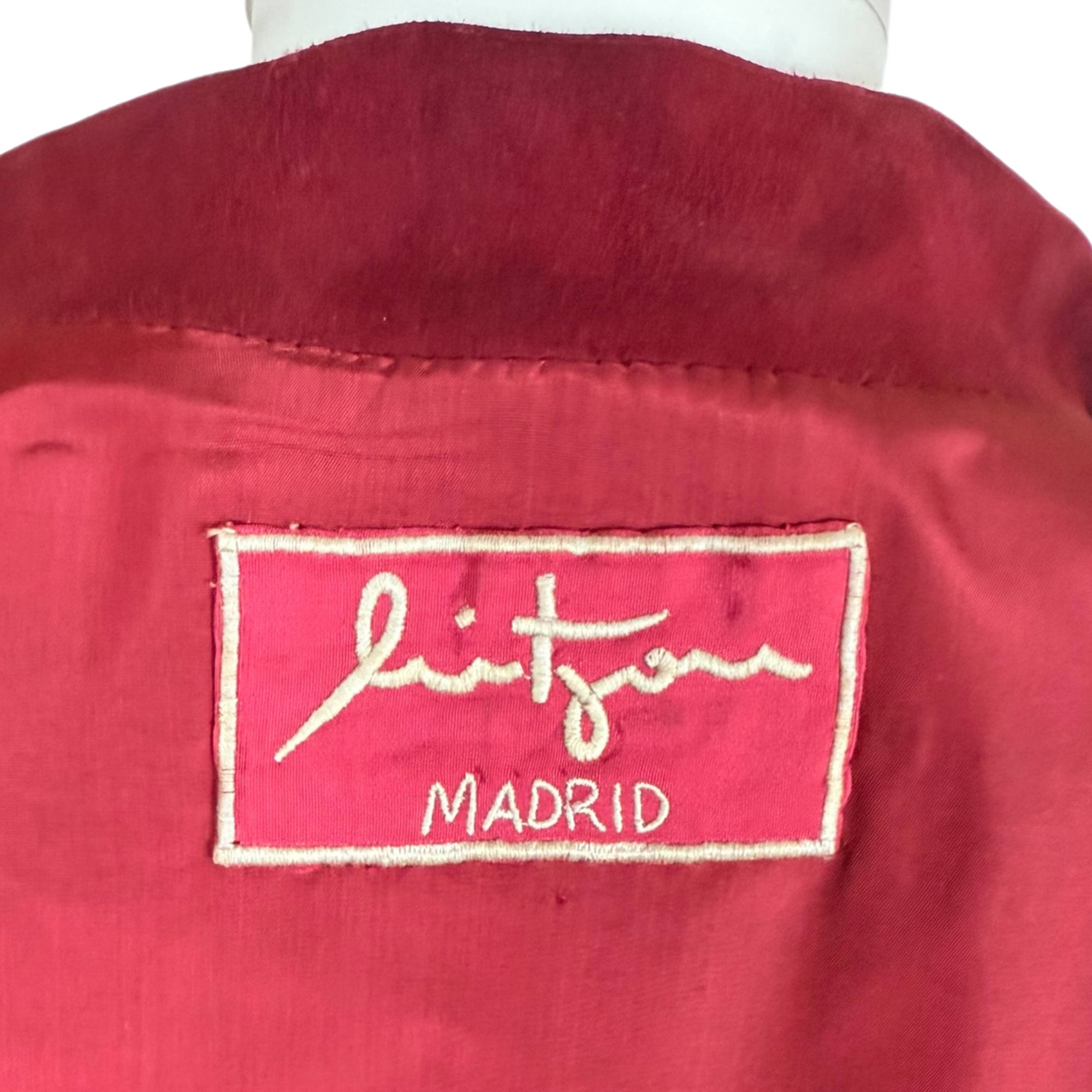 Vintage 1960s Mitzou Madrid Suede Leather Coat Spanish Couture