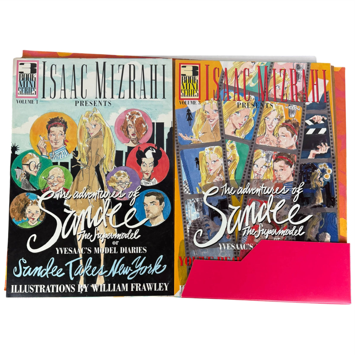 Isaac Mizrahi Sandee the Supermodel three illustrated books with original folder