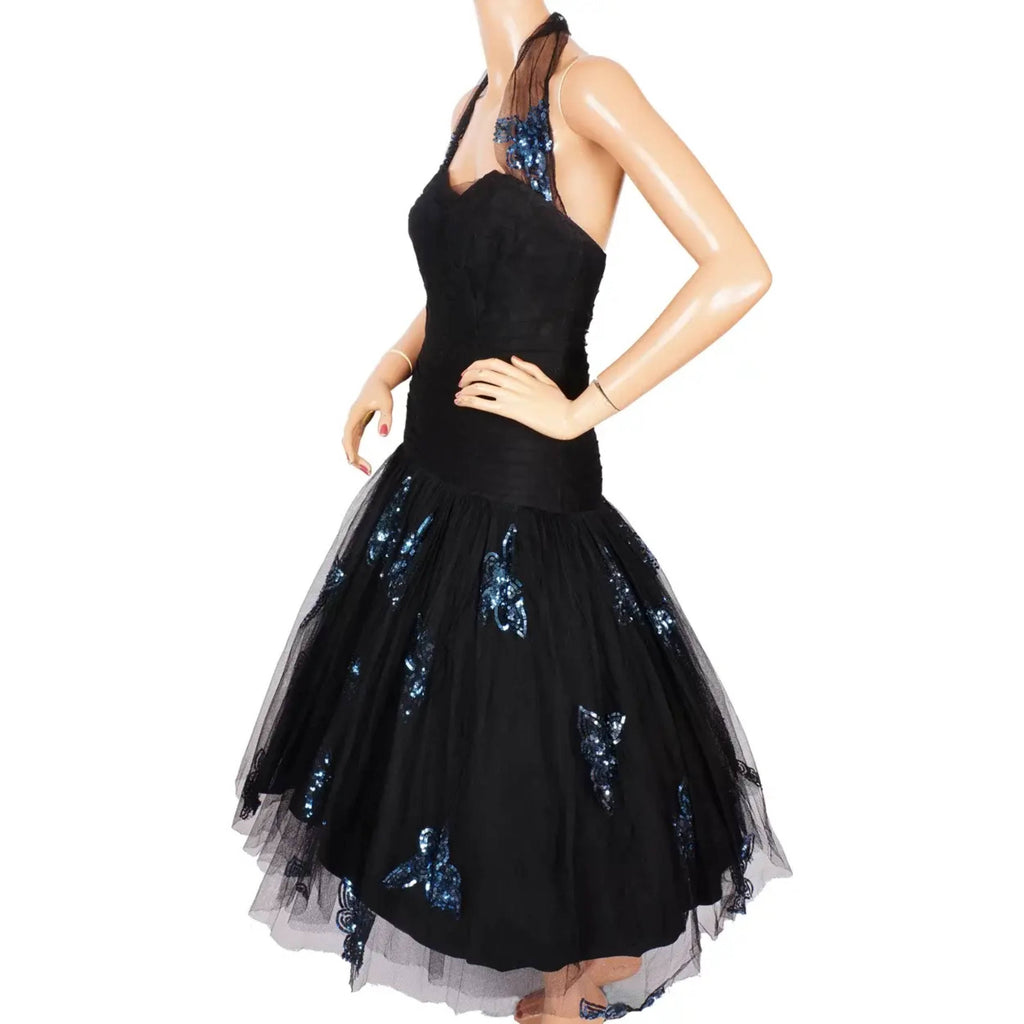 Vintage 1940s Dress by Mme Malouf Montreal Couture Size M