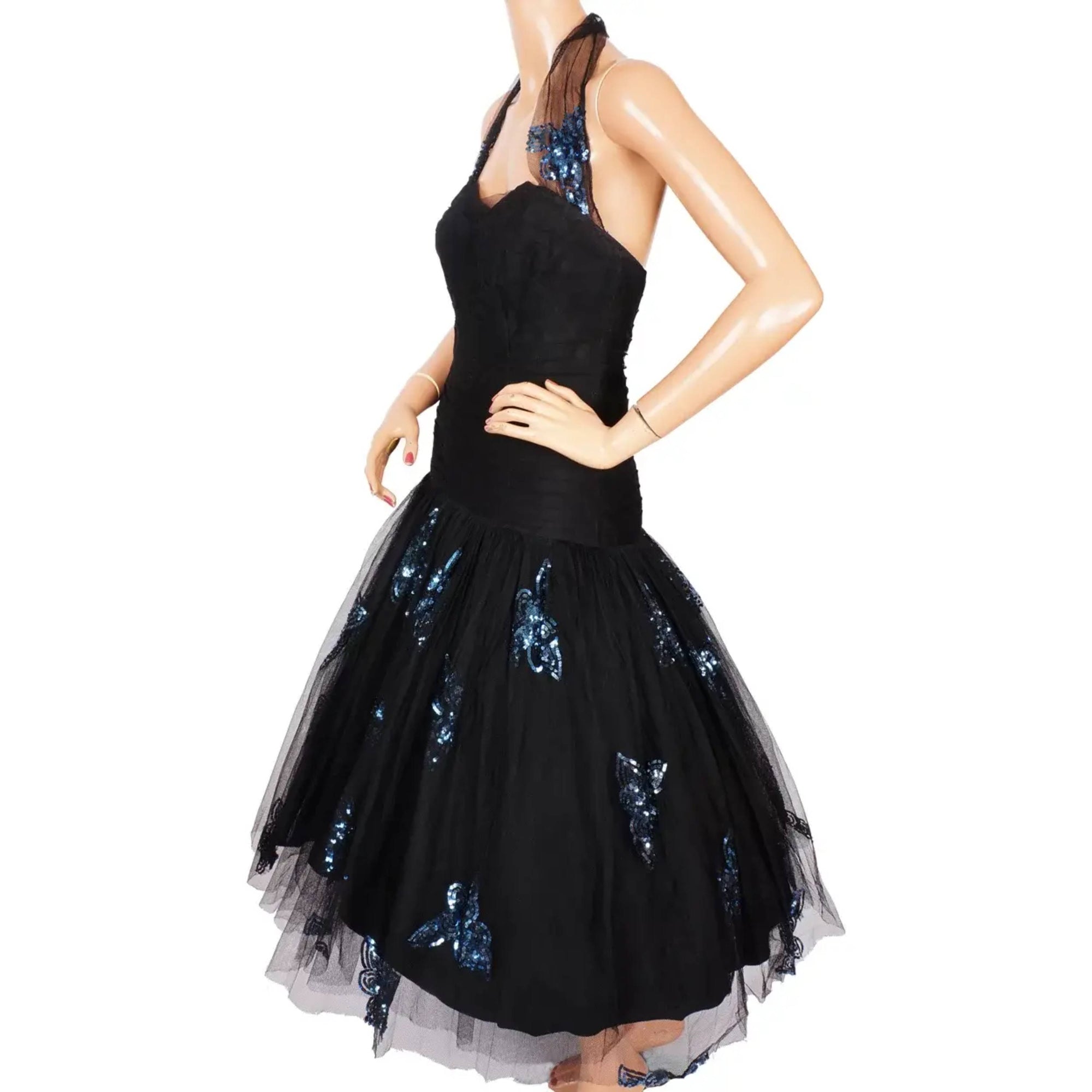 Vintage 1940s Dress by Mme Malouf Montreal Couture Size M