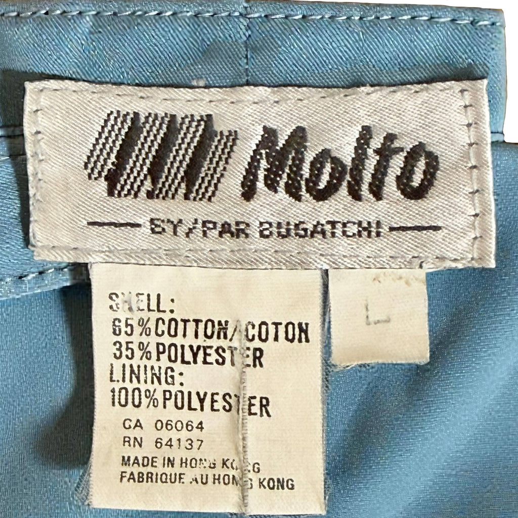 Vintage 1980er New Wave Anzug Glänzender Türkiser Jacquard 32" Taille