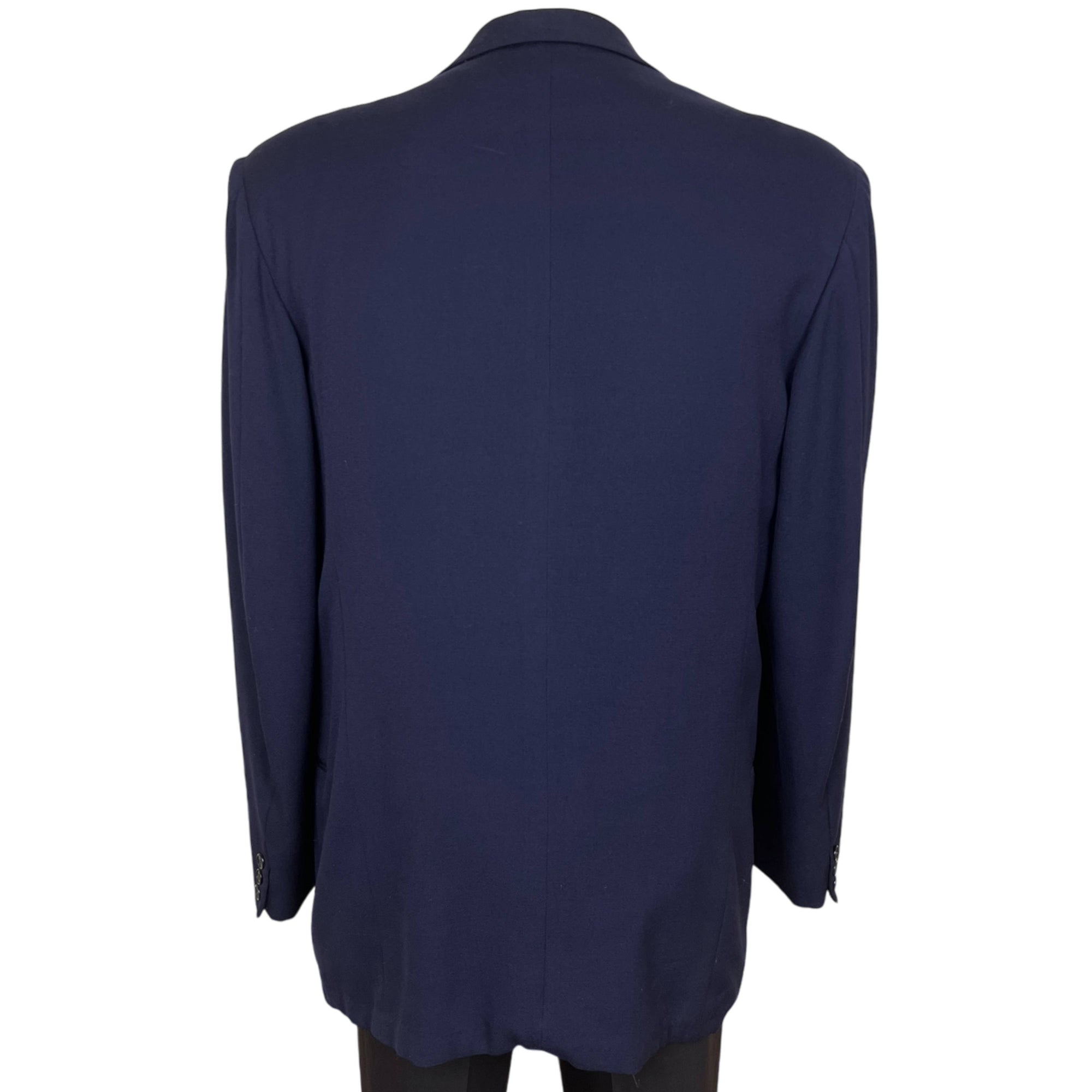 Vintage 1940s Mens Suit Jacket Blue Wool Worsted Tailored