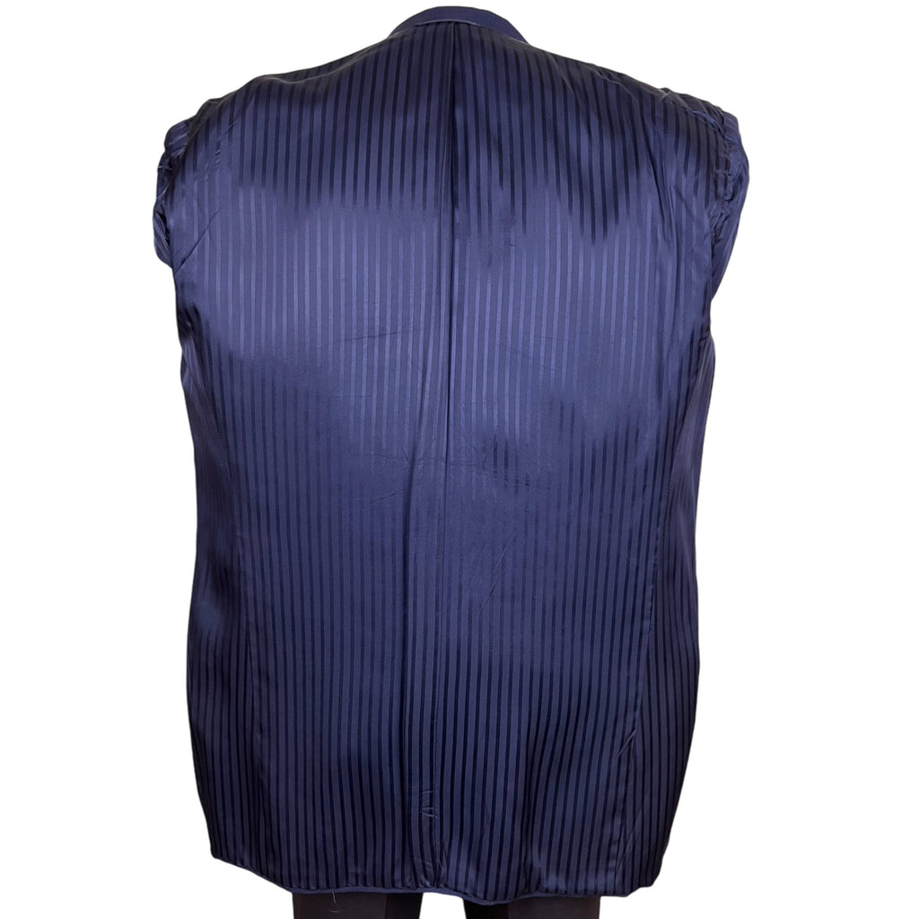 Vintage 1940s Mens Suit Jacket Blue Wool Worsted Tailored