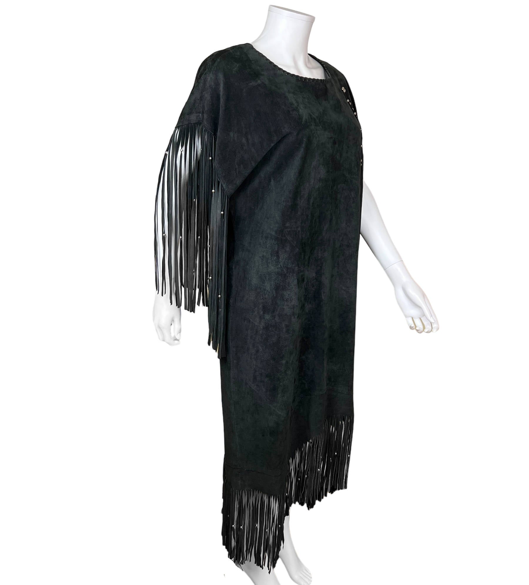 Vintage First Nations Suede Leather Dress Montagnais Quebec