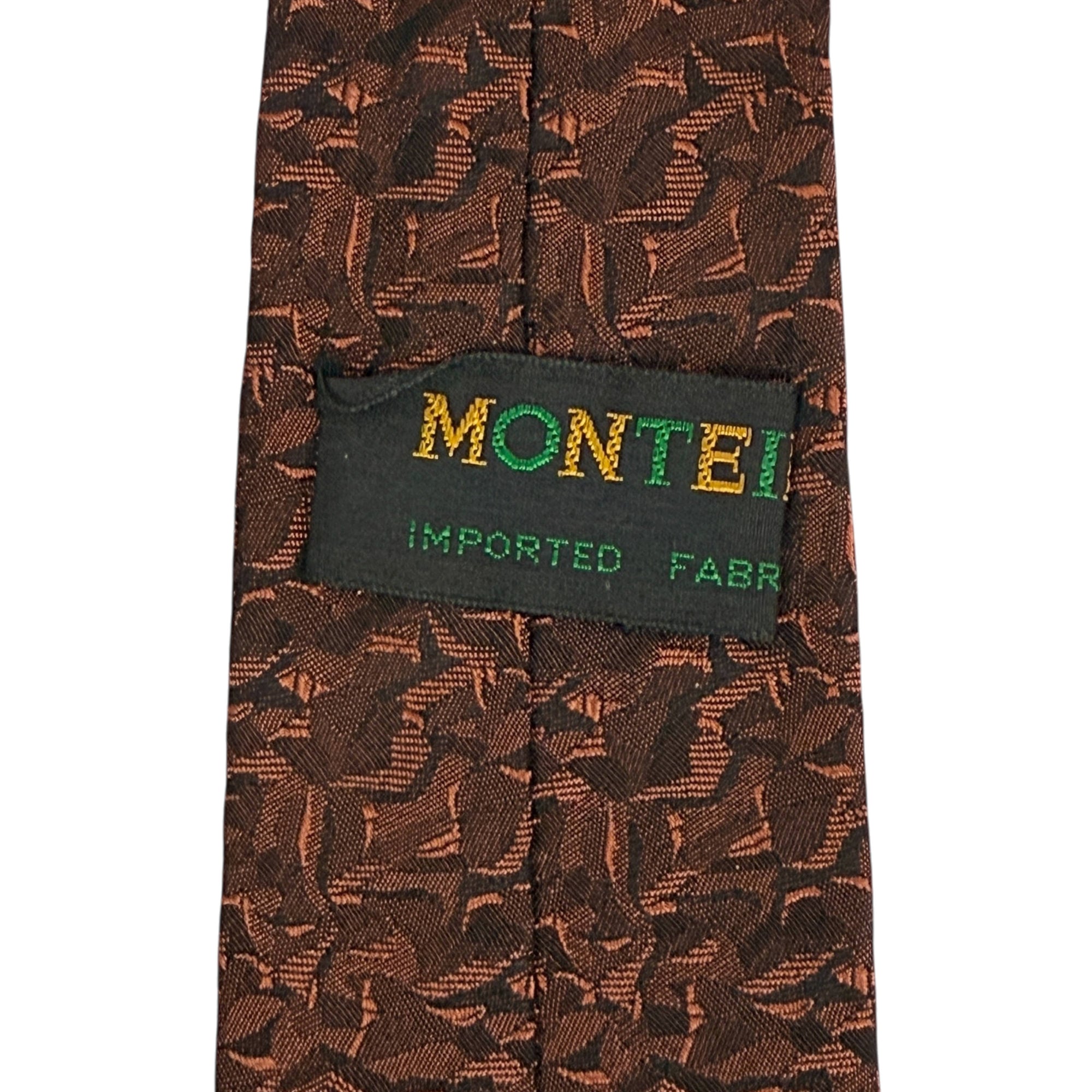 Vintage 1950s Slim Tie by Monteil Copper Brown Imported Fabric