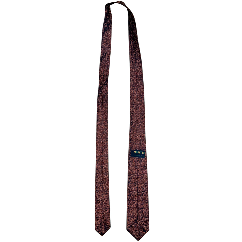 Vintage 1950s Slim Tie by Monteil Copper Brown Imported Fabric