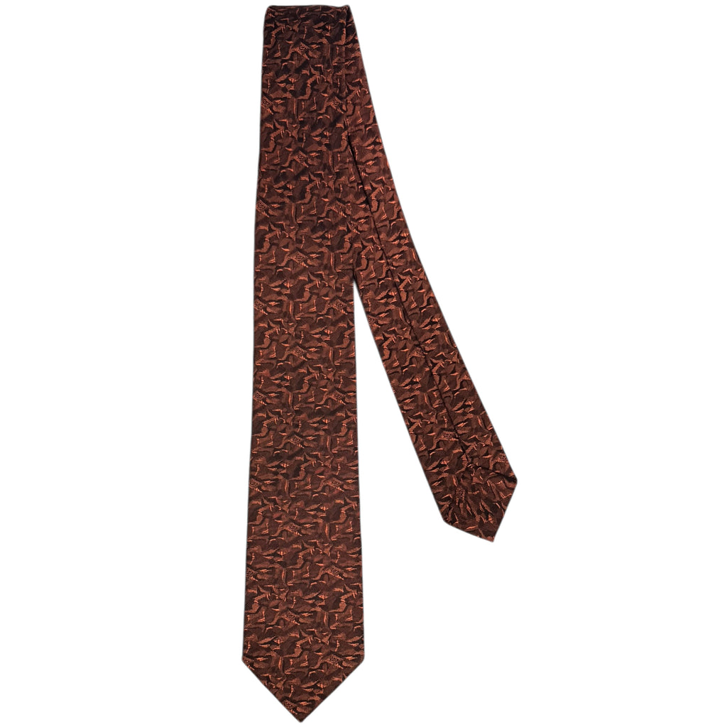 Vintage 1950s Slim Tie by Monteil Copper Brown Imported Fabric