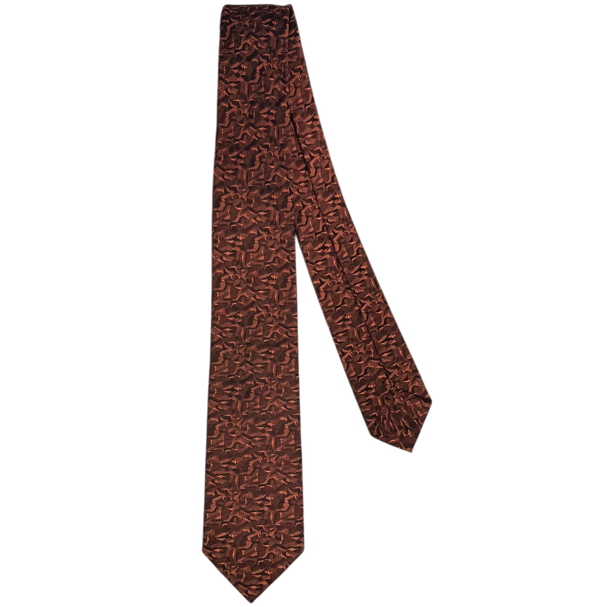 Vintage 1950s Slim Tie by Monteil Copper Brown Imported Fabric