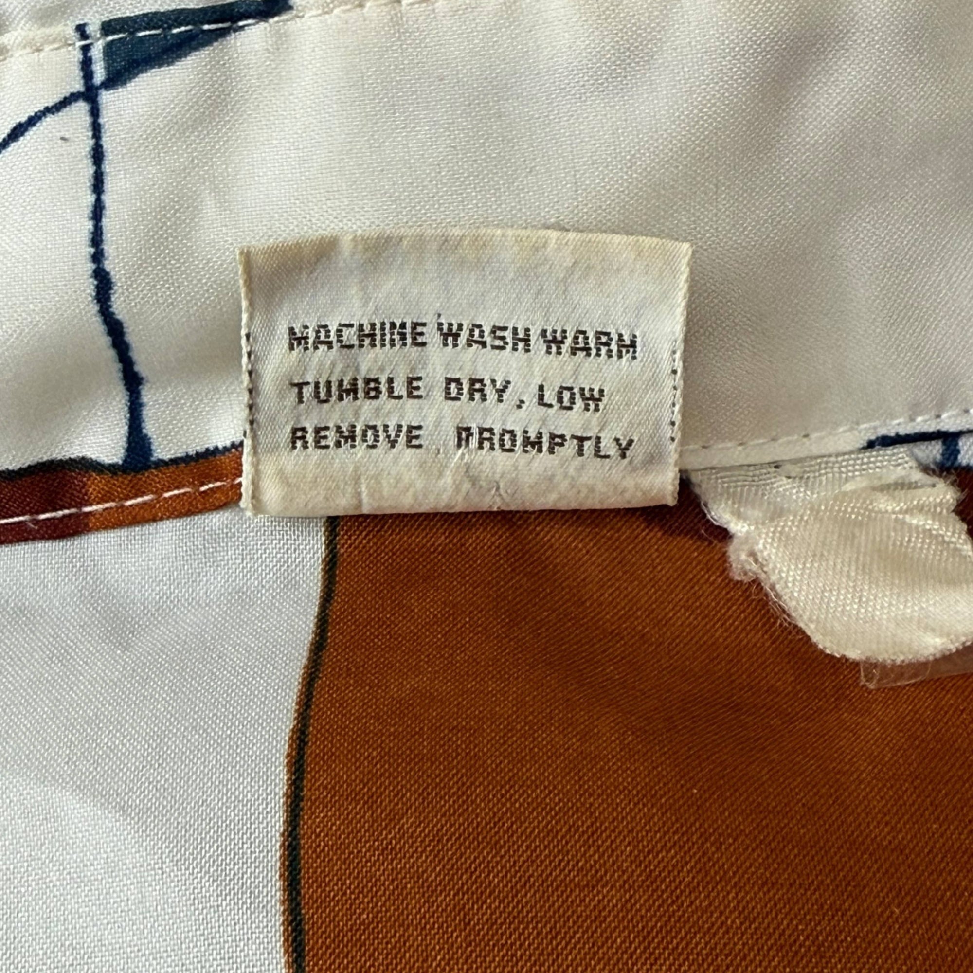 Vintage 1970s Disco Shirt Abstract Geometric Pattern Montgomery Ward Size XL