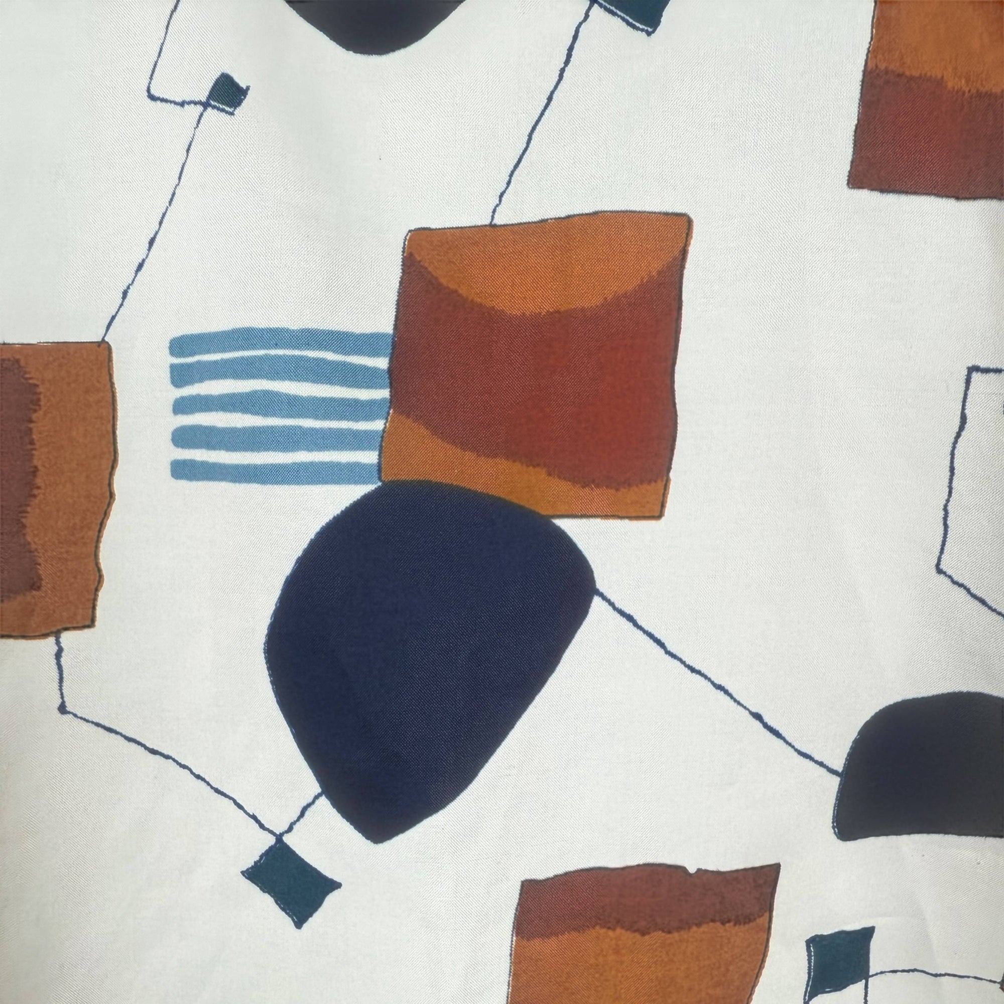 Vintage 1970s Disco Shirt Abstract Geometric Pattern Montgomery Ward Size XL