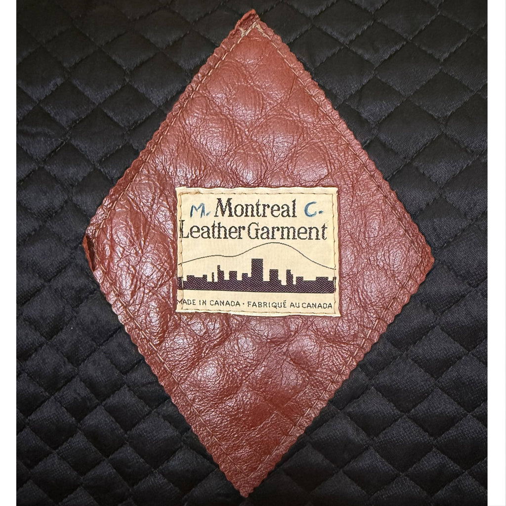 Vintage 60s 70s Leather Coat with Quilted Lining Men’s Size M L