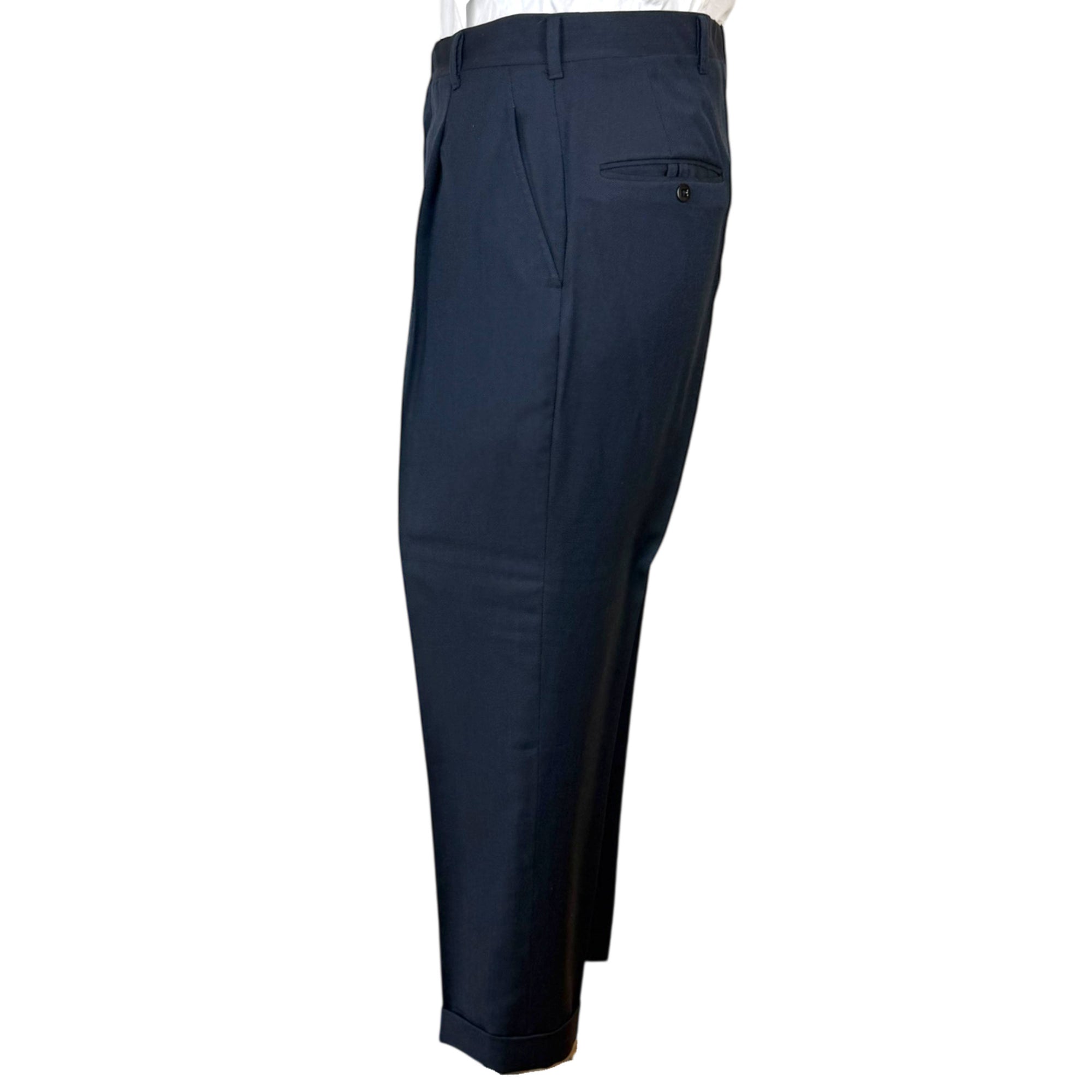 Vintage 1950s Men’s Suit Subtle Navy Blue Wool Morgan’s Montreal Size M