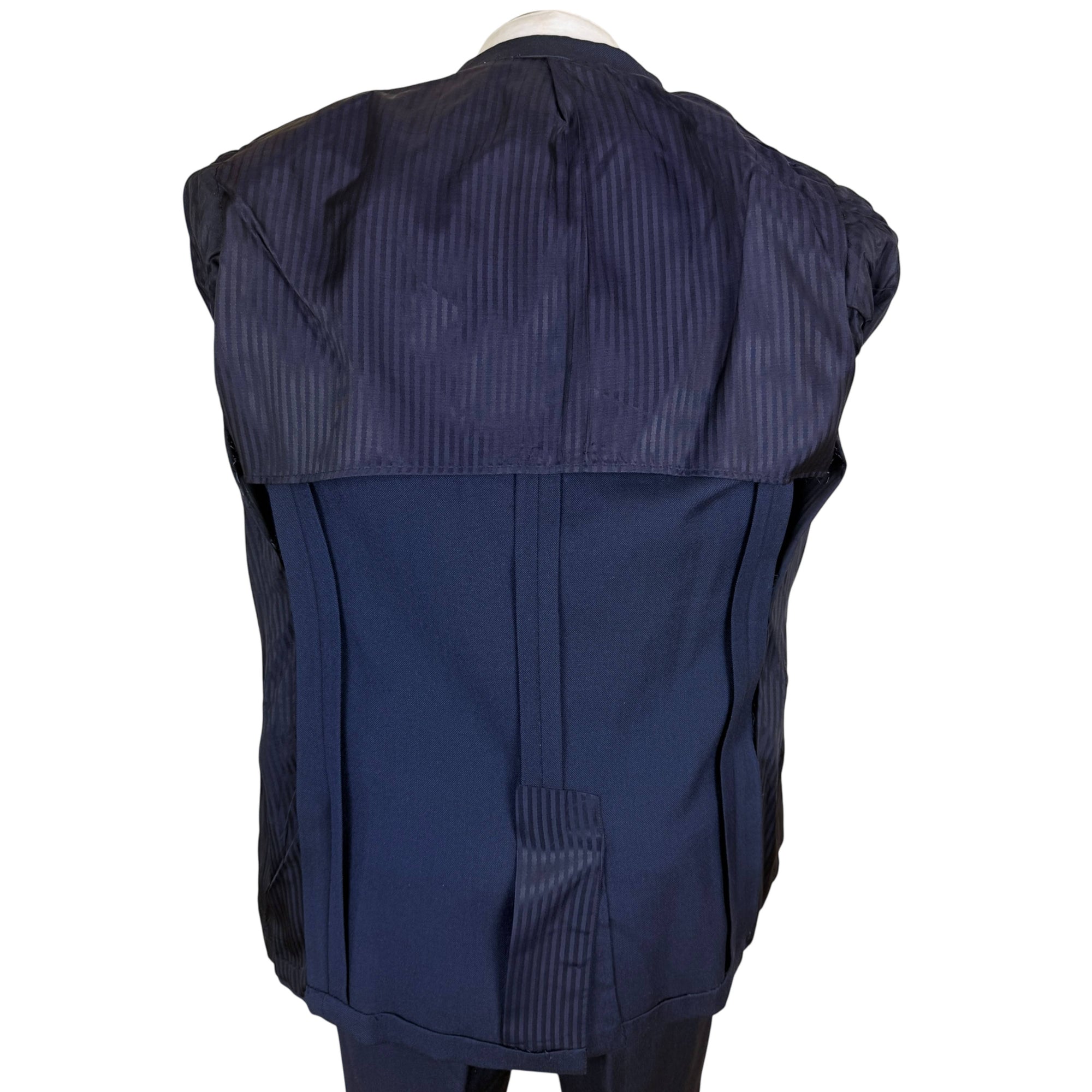 Vintage 1950s Men’s Suit Subtle Navy Blue Wool Morgan’s Montreal Size M