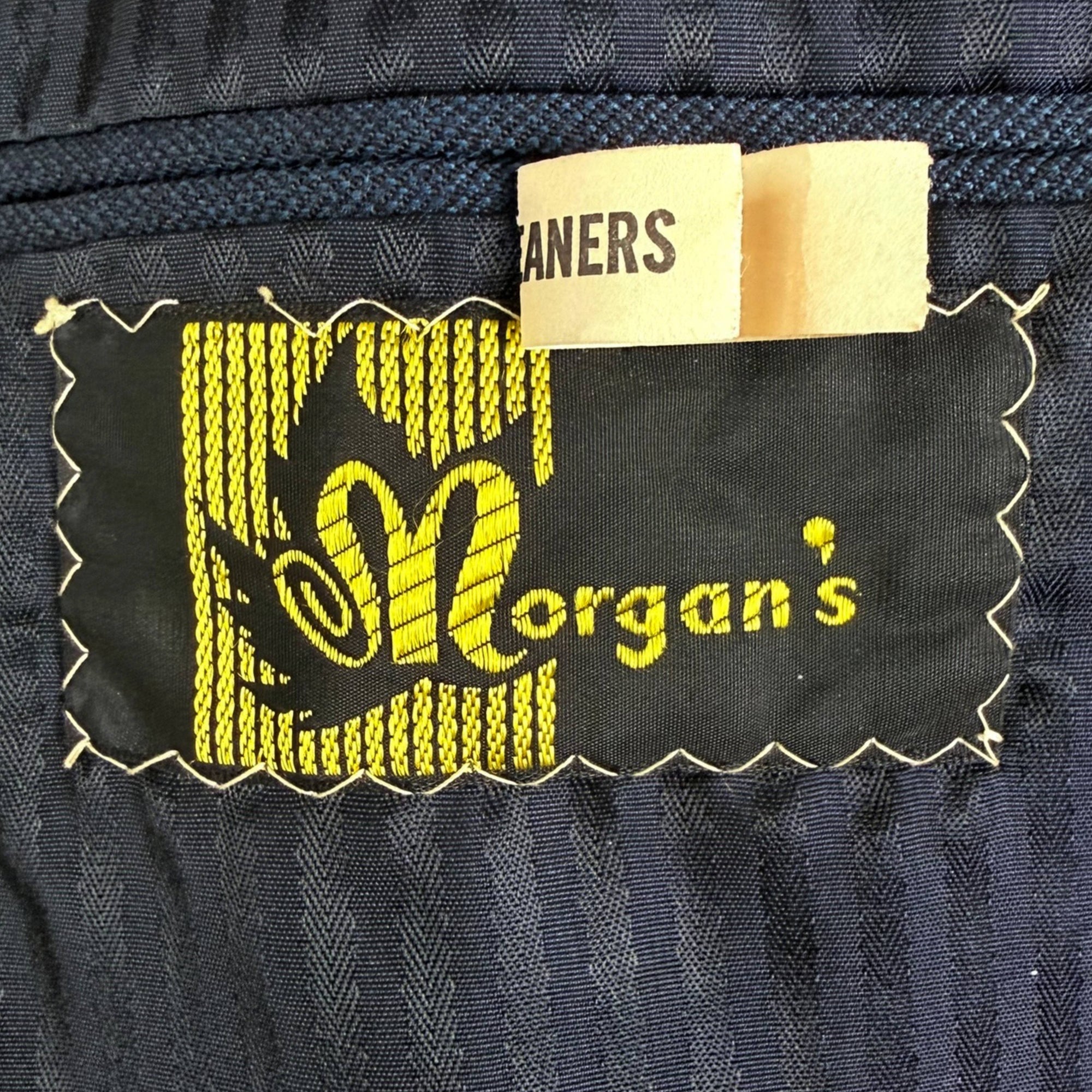 Vintage 1950s Men’s Suit Subtle Navy Blue Wool Morgan’s Montreal Size M